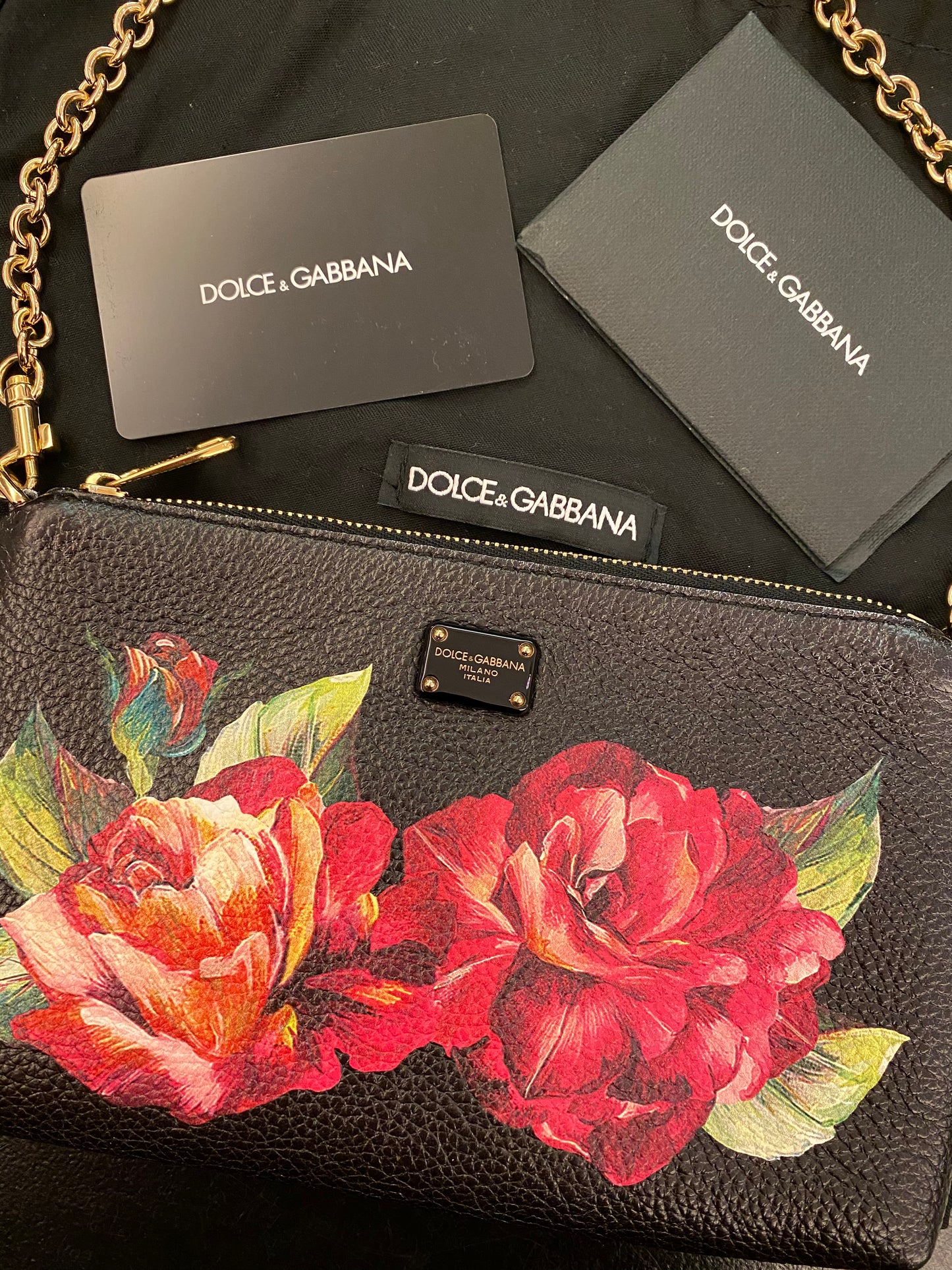 DOLCE & GABBANA Leather Chain Clutch