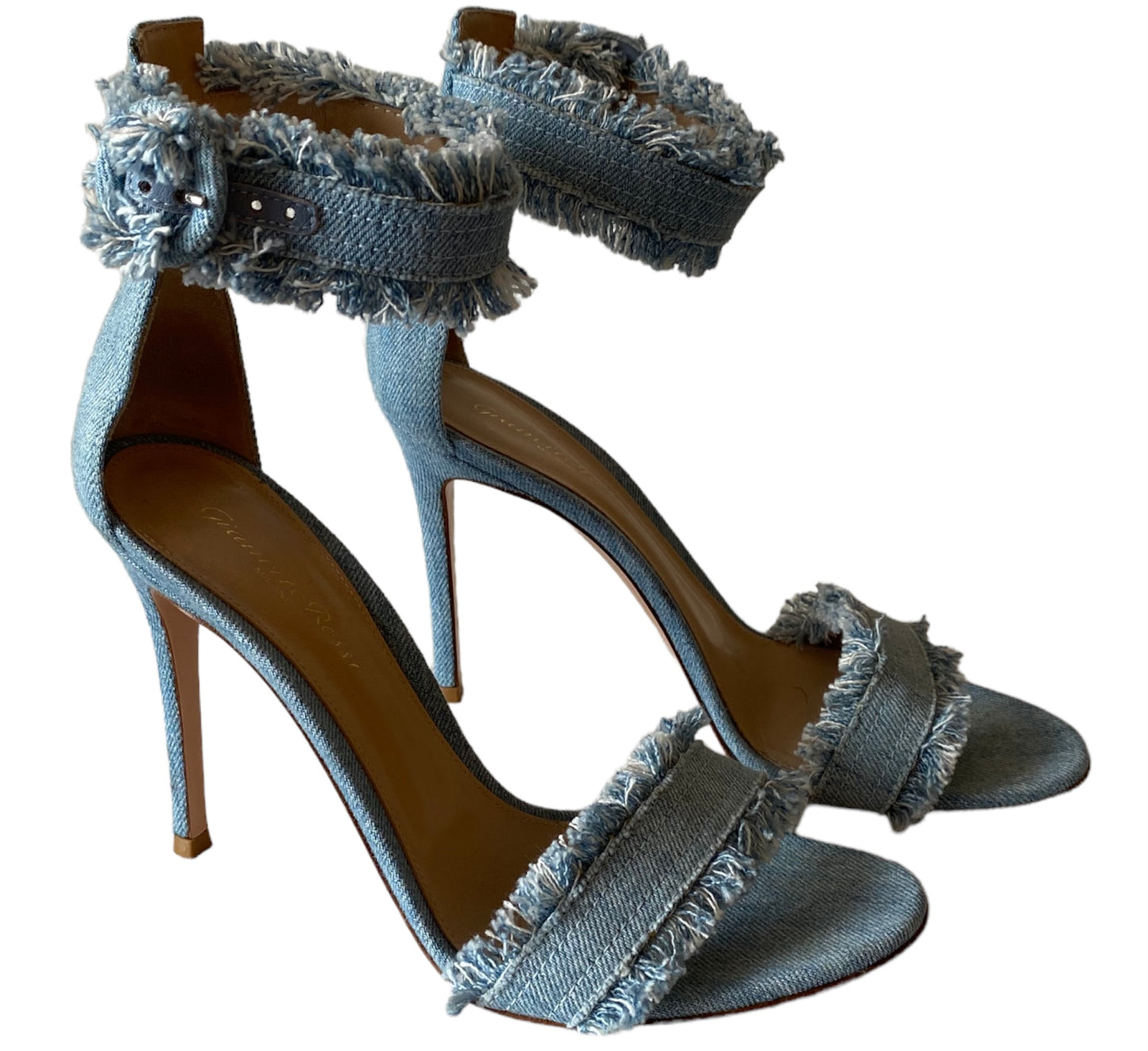 GIANVITO ROSSI Denim Sandals Size 38.5