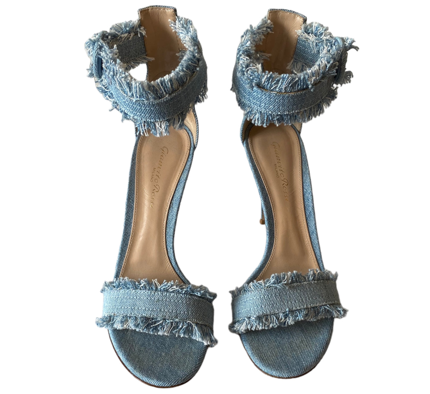 GIANVITO ROSSI Denim Sandals Size 38.5