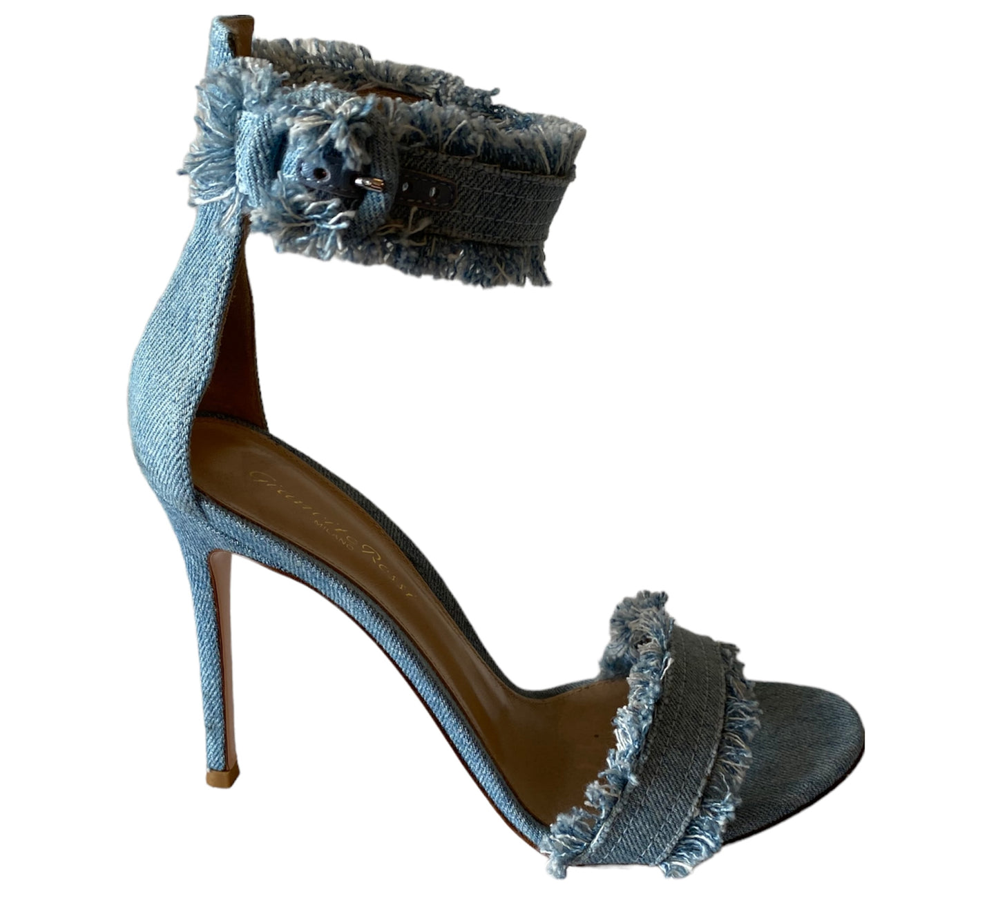 GIANVITO ROSSI Denim Sandals Size 38.5