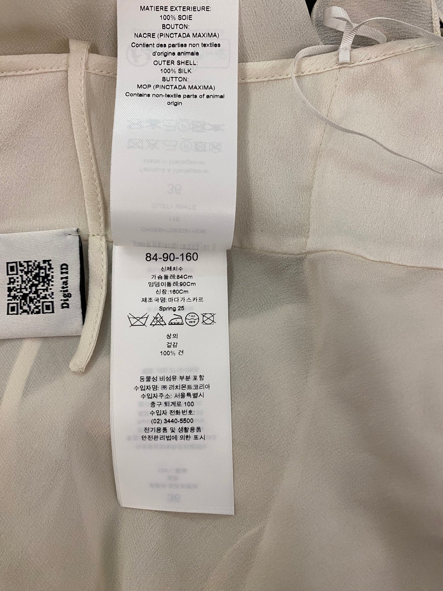CHLOÉ Silk Top Dusty White Size 36