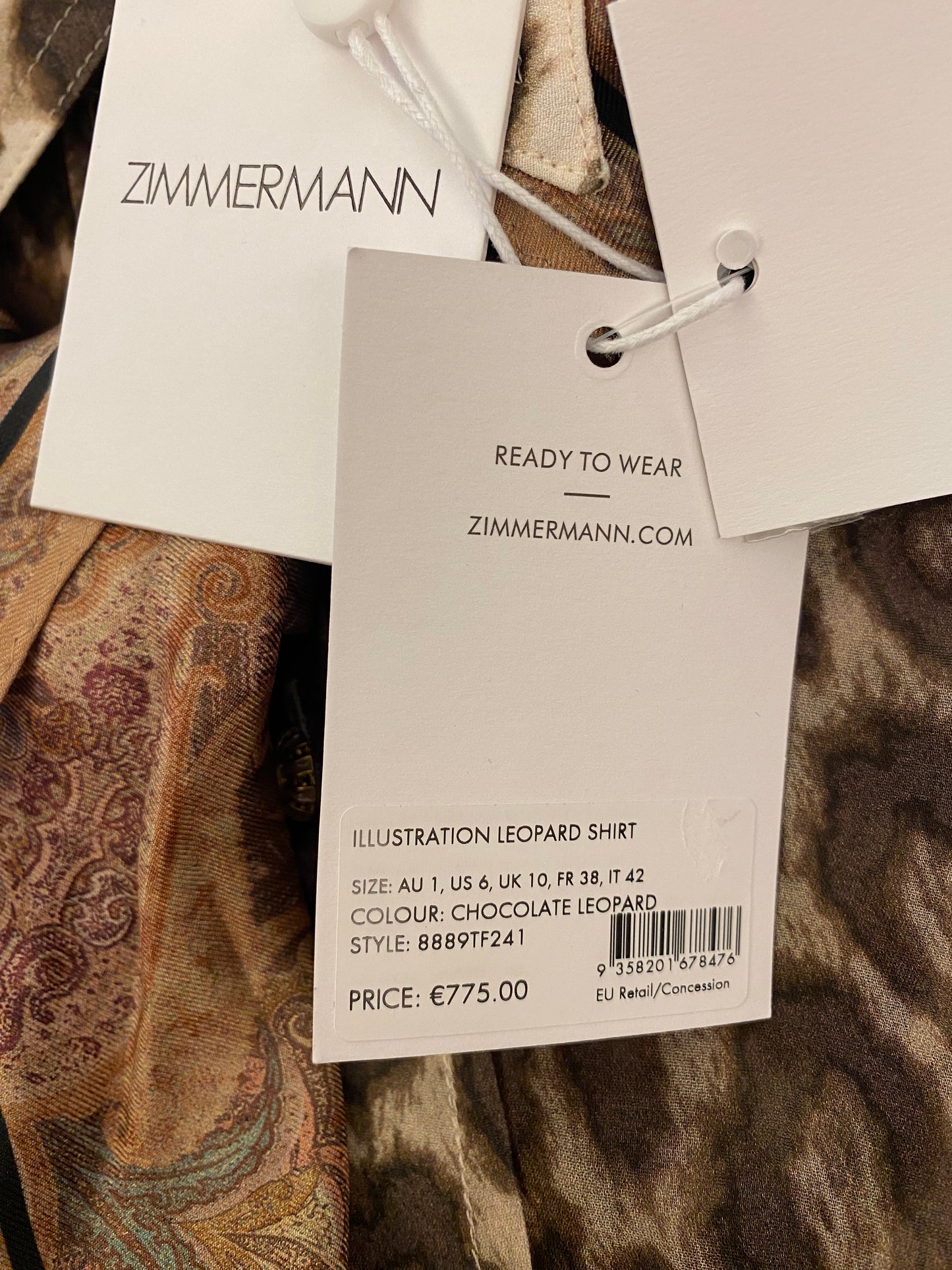 ZIMMERMANN Leopard-Print Shirt Size 1