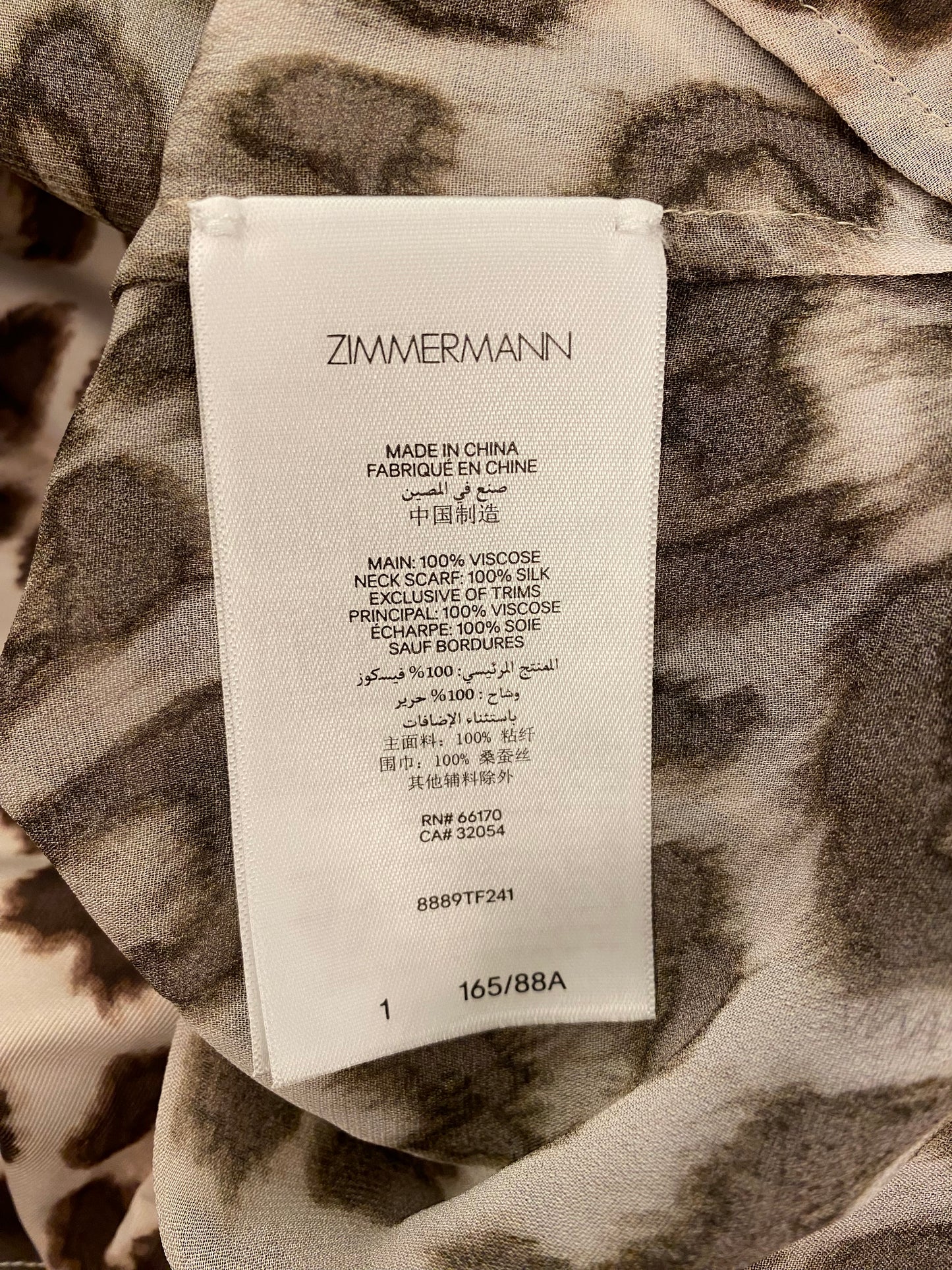 ZIMMERMANN Leopard-Print Shirt Size 1