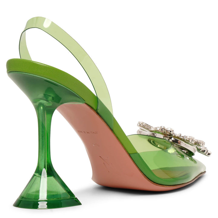 AMINA MUADDI Crystal Embellished Green PVC Pumps Size 40