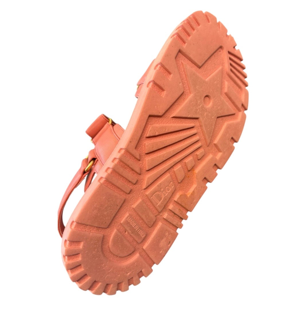 DIOR Dioract Sandals in Coral Pink Calfskin Size 37