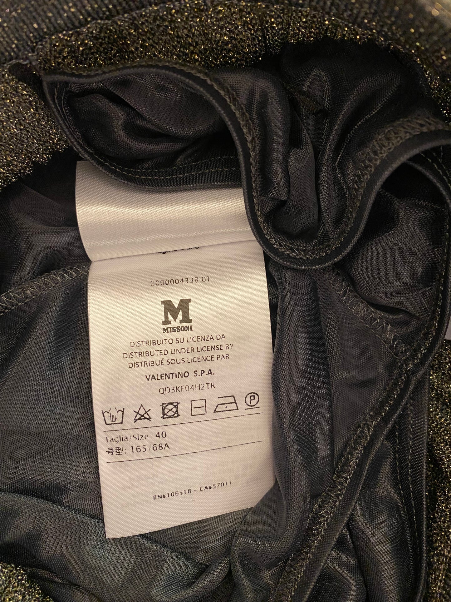 M MISSONI Gold Metallic Trousers Size It 40