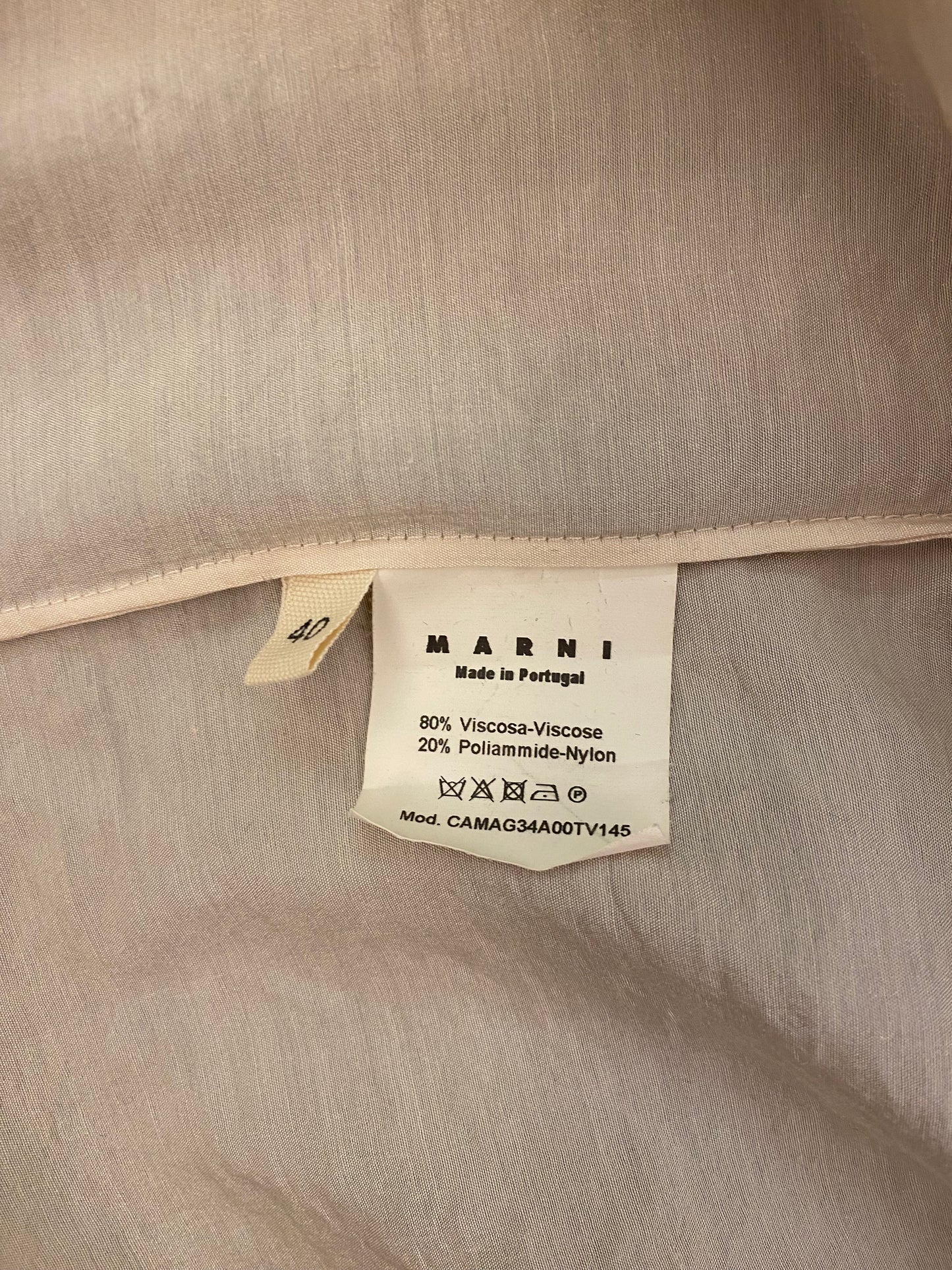 MARNI Ecru Sleeveless Blouse Size 40