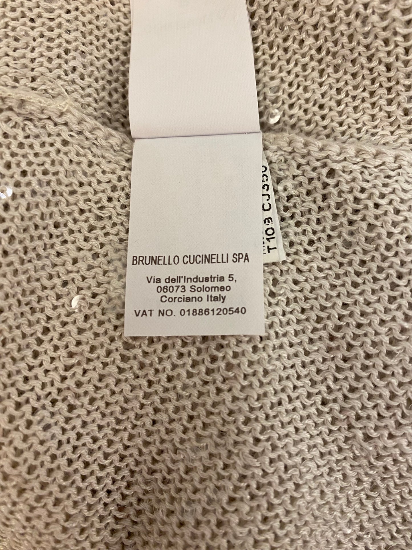 BRUNELLO CUCINELLI Linen Sequined Top Size L