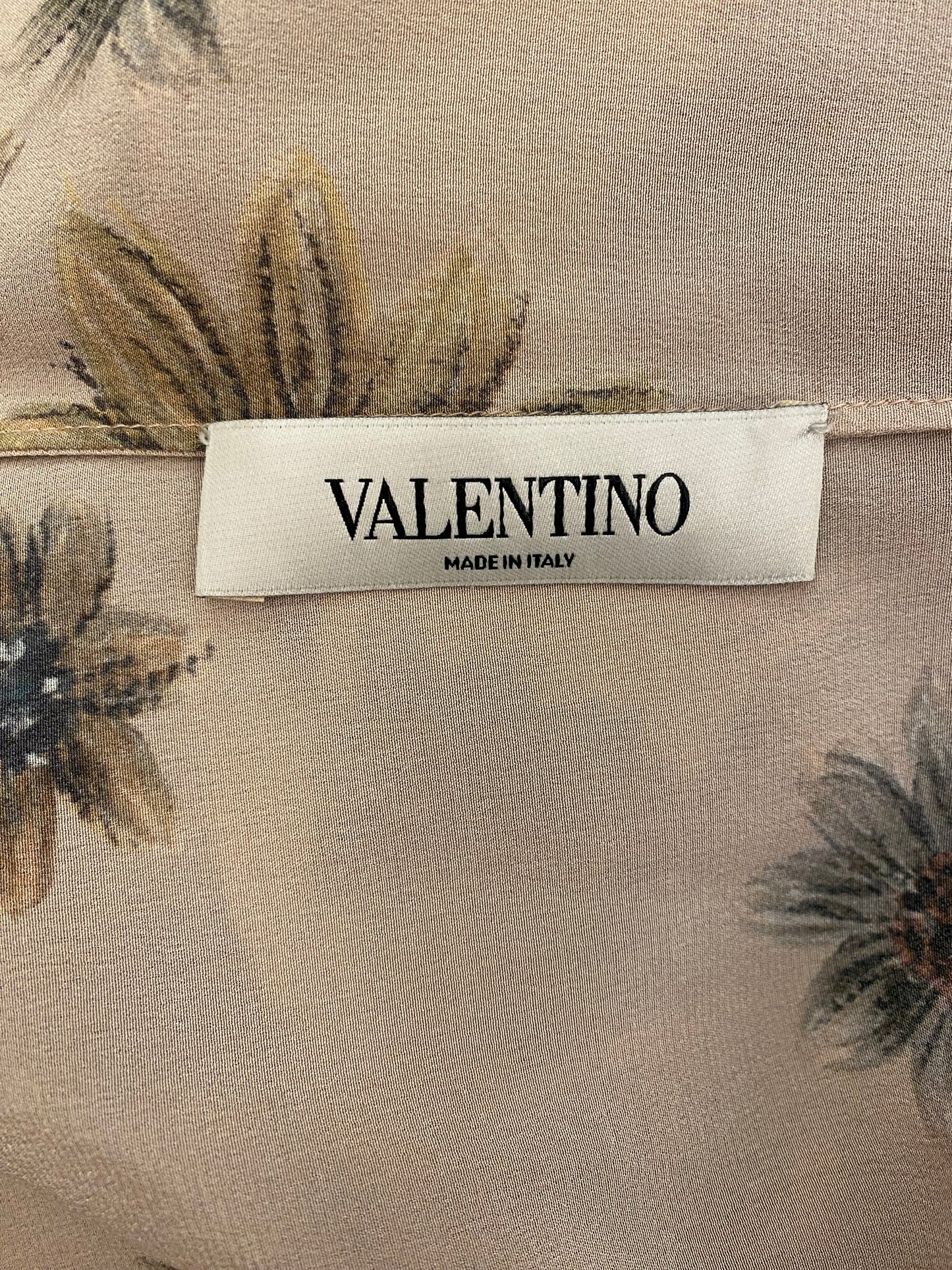 VALENTINO Butterfly Print Silk Top Size It 44 Eu 38
