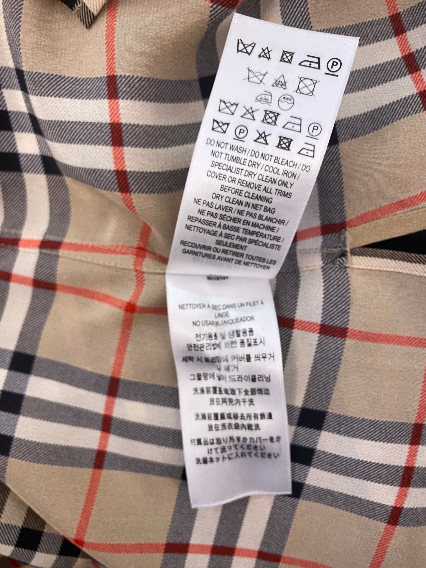 BURBERRY Check Silk Blouse Size IT 40