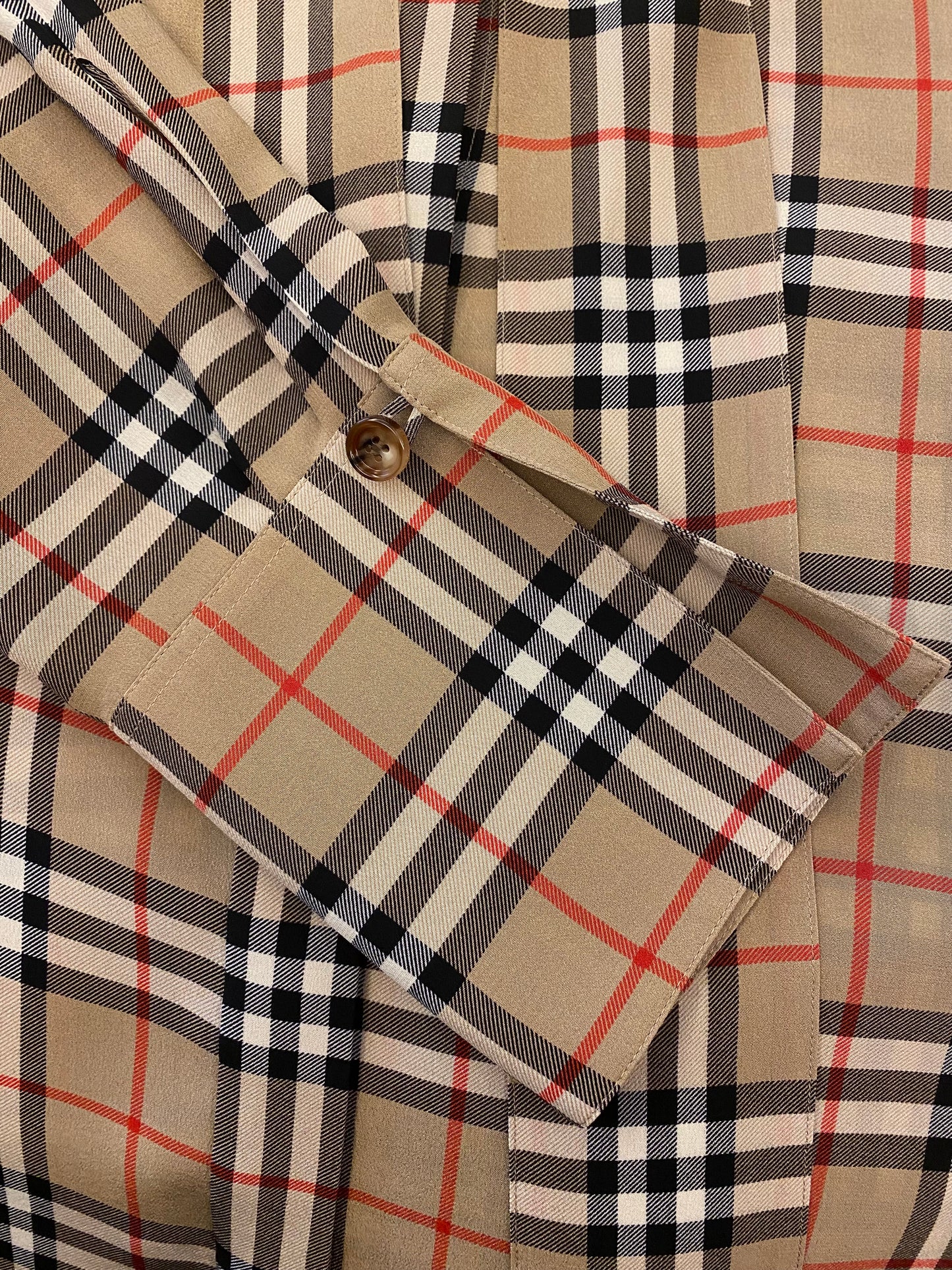BURBERRY Check Silk Blouse Size IT 40