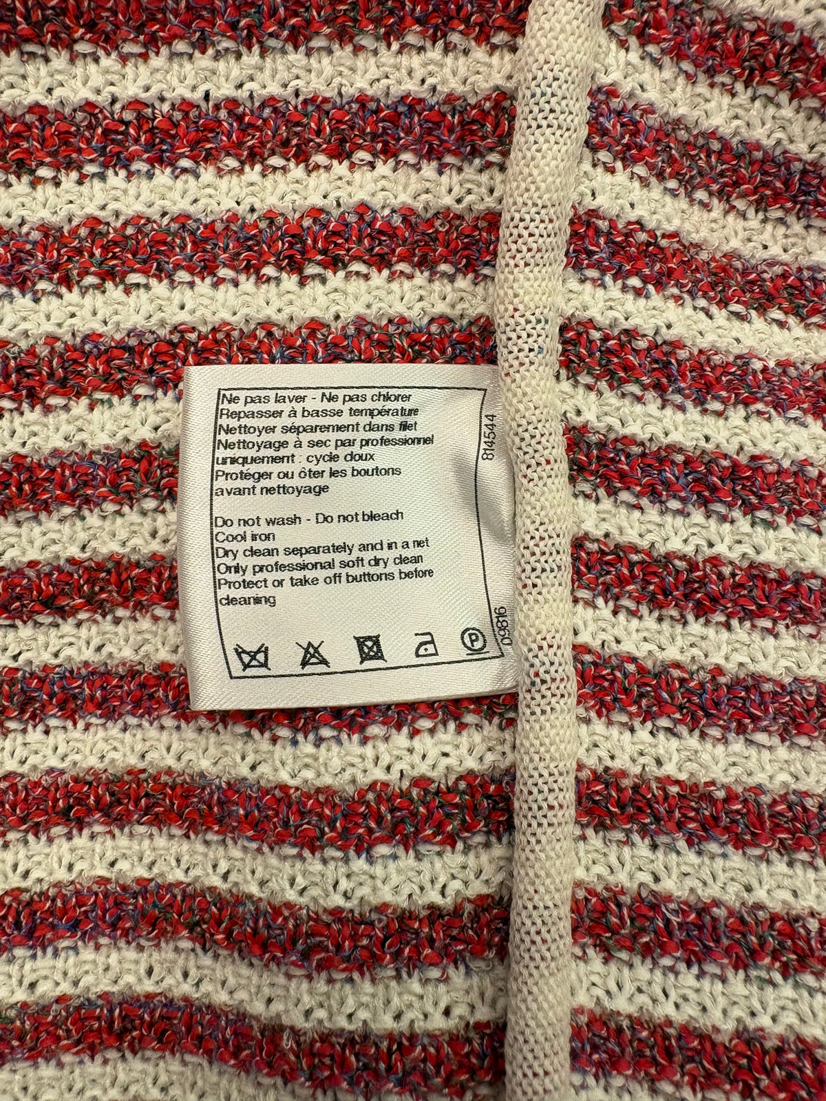 CHANEL (NWT) 2015 Pre-Spring/Summer Striped Knit Jacket Size IT 44
