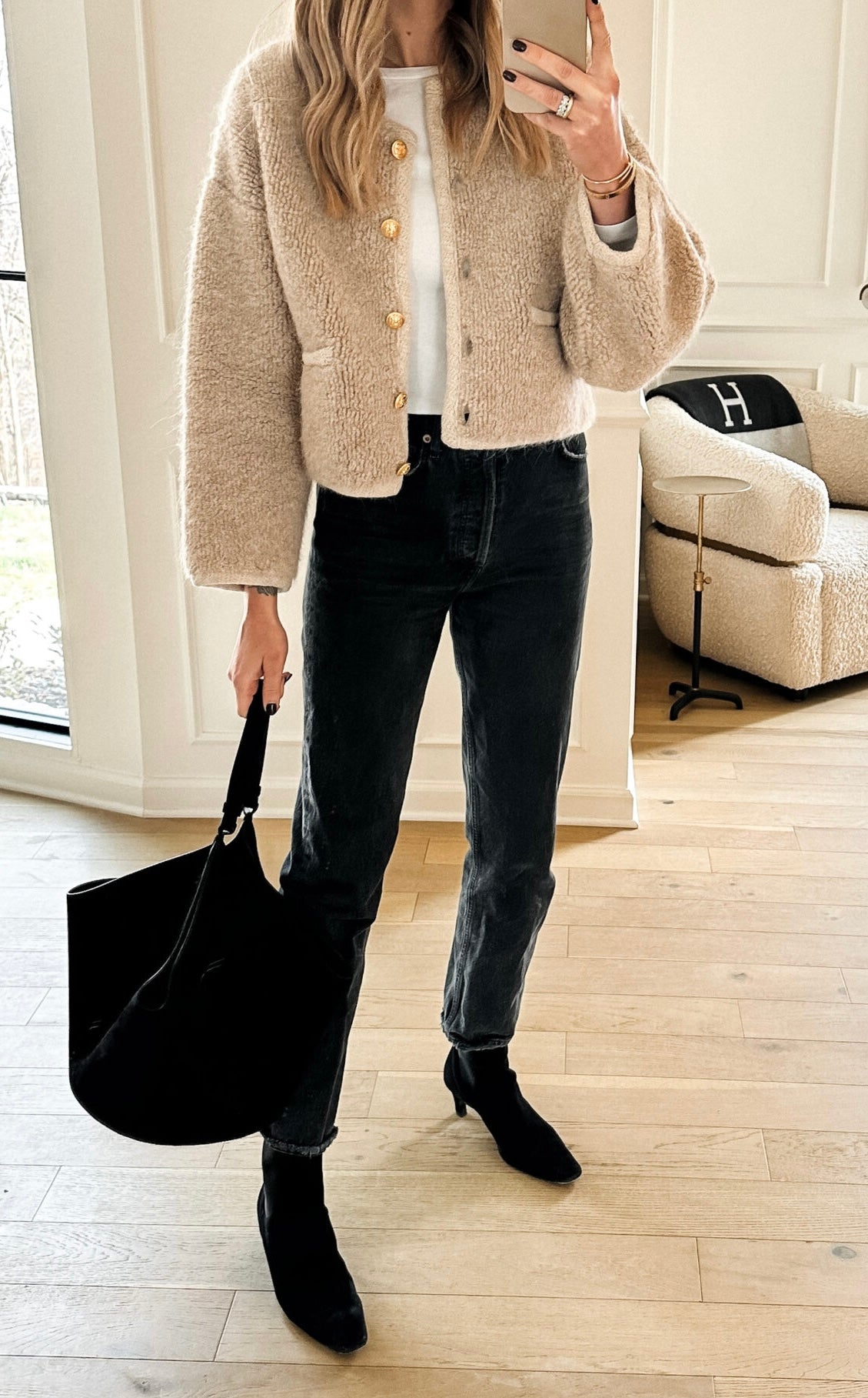 CÉLINE Cardigan Jacket in Alpaca Wool Size M