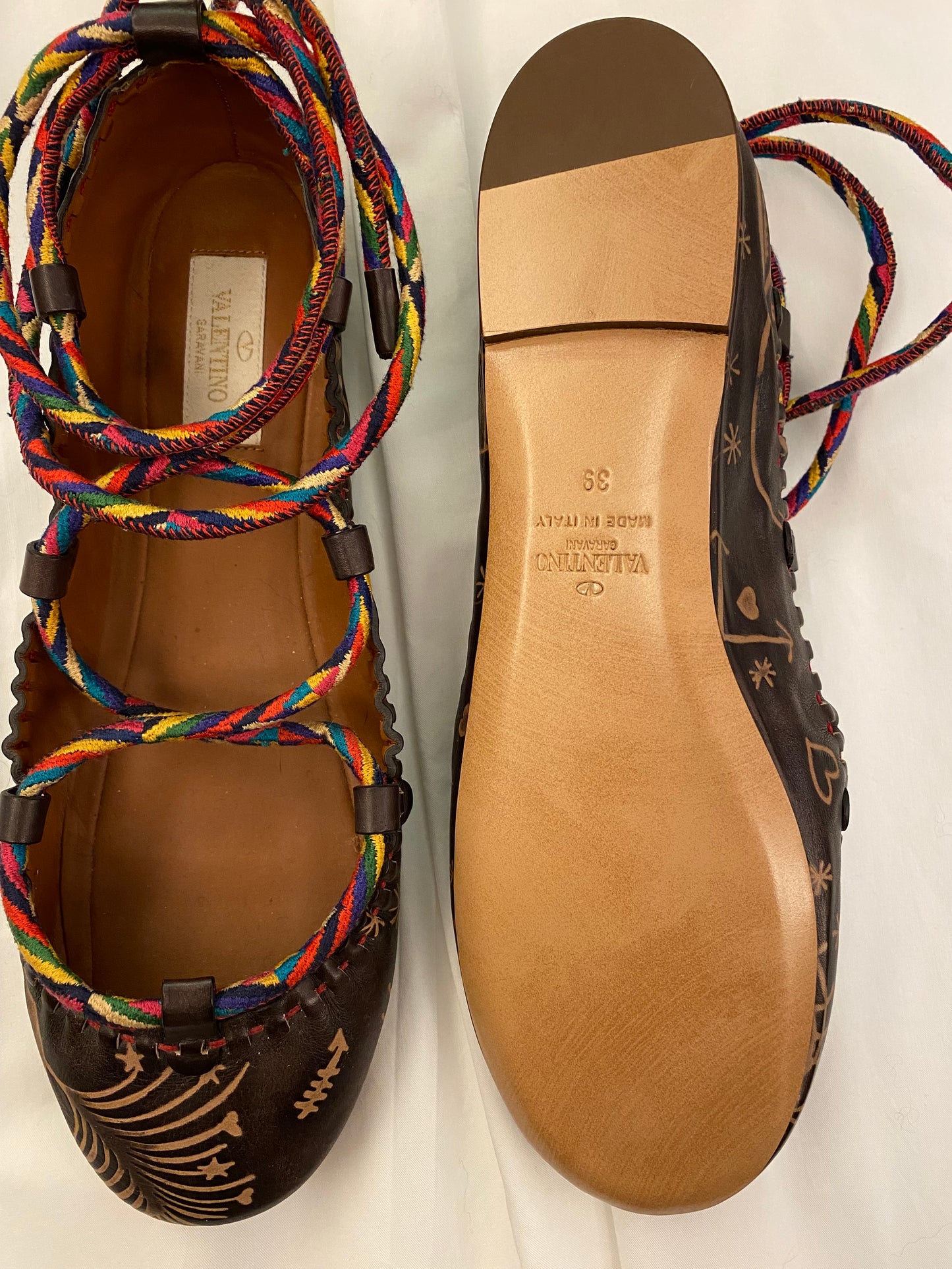VALENTINO GARAVANI Santeria Lace-Up Ballerina Flats EU 39 - New