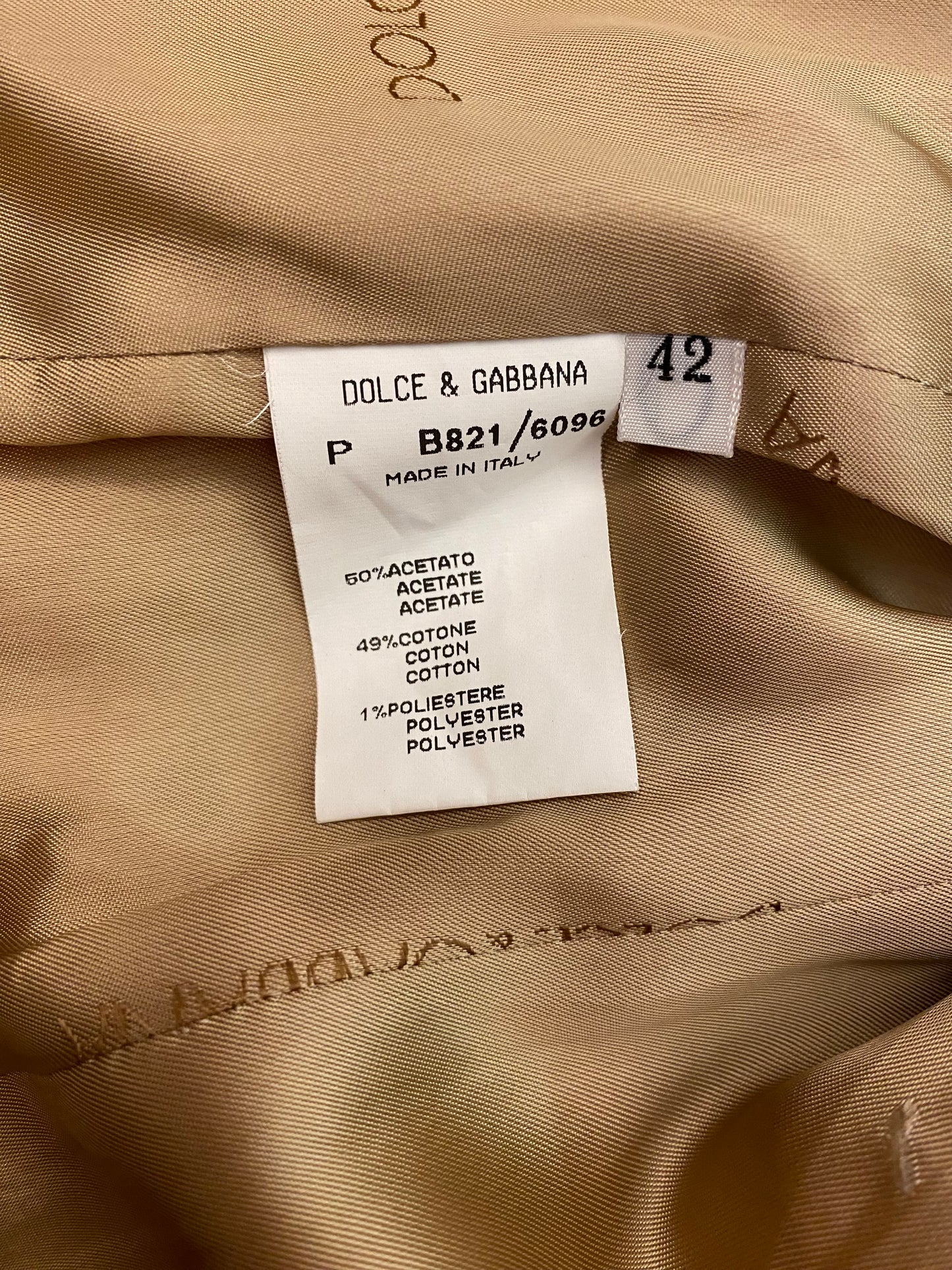 DOLCE & GABBANA Cotton Blazer Size It 42 Eu 36