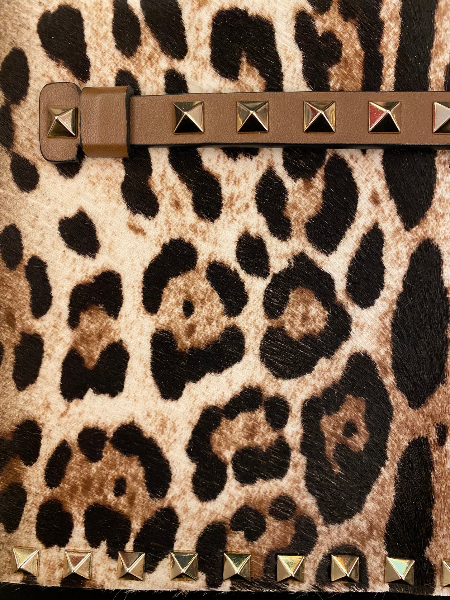 VALENTINO Leopard Print Rockstud Clutch Bag