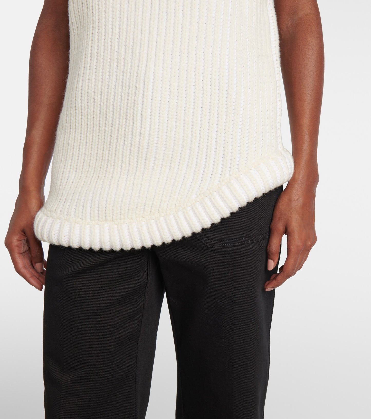 VICTORIA BECKHAM Ribbed-Knit Turtleneck Sweater Vest Size S