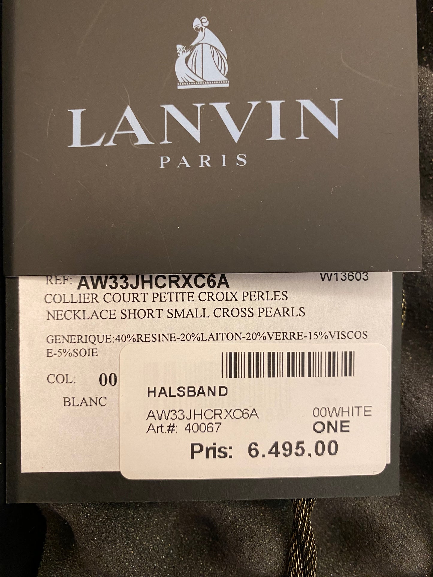 LANVIN Cross Pearls Necklace