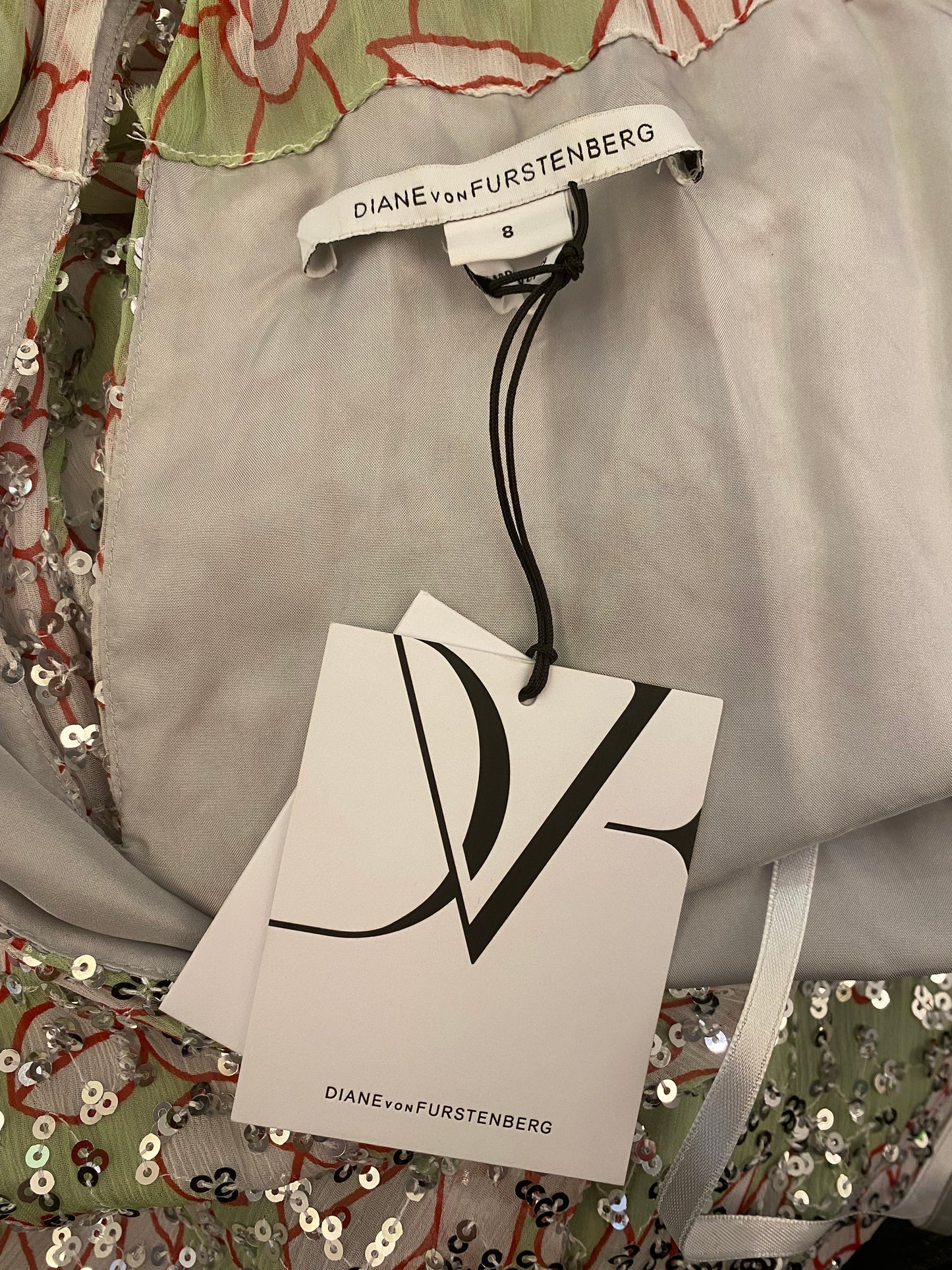 DIANE von FURSTENBERG Embellished Sequin Dress Size 8