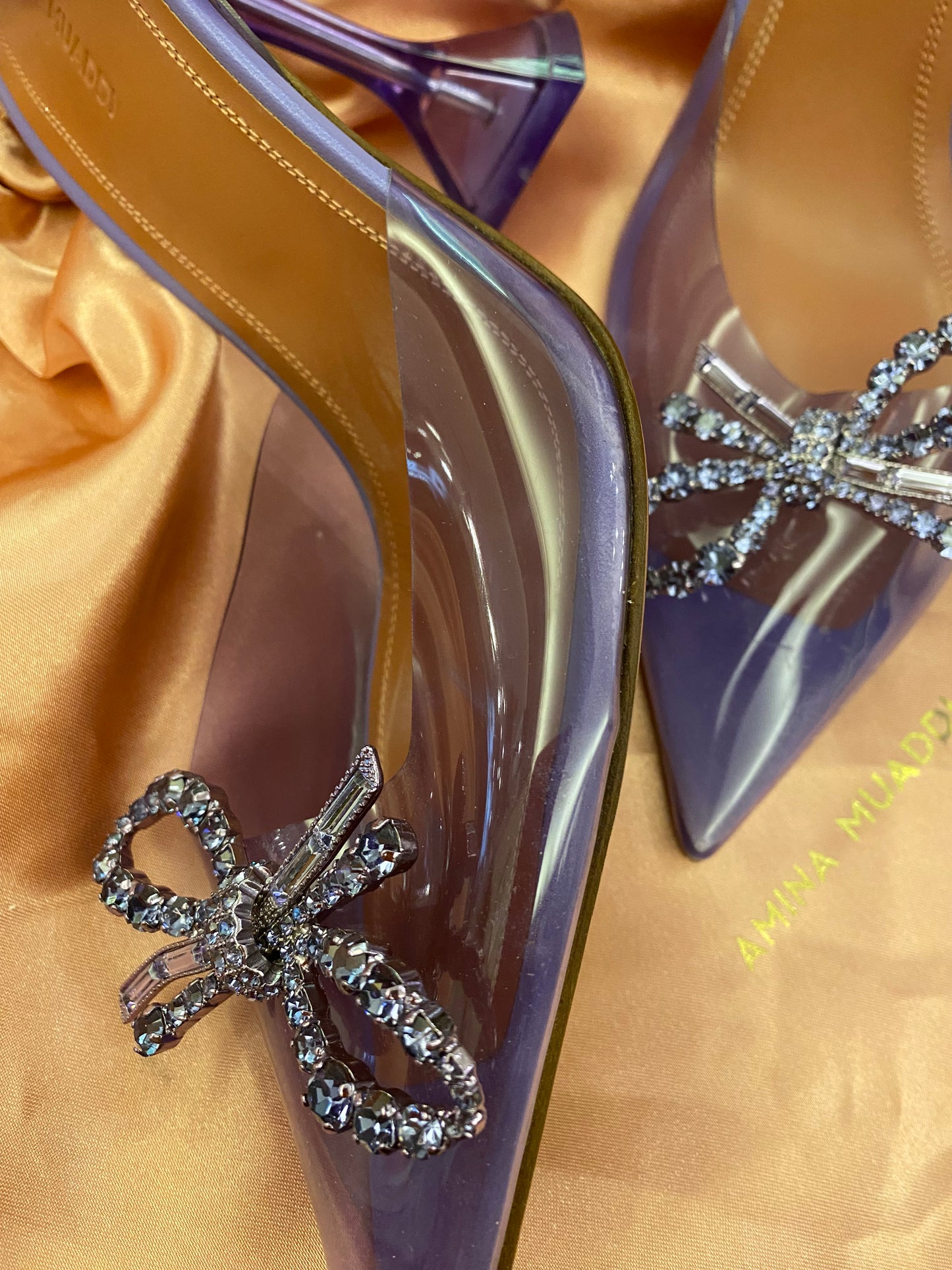 AMINA MUADDI Rosie Glass Slingback Size 40