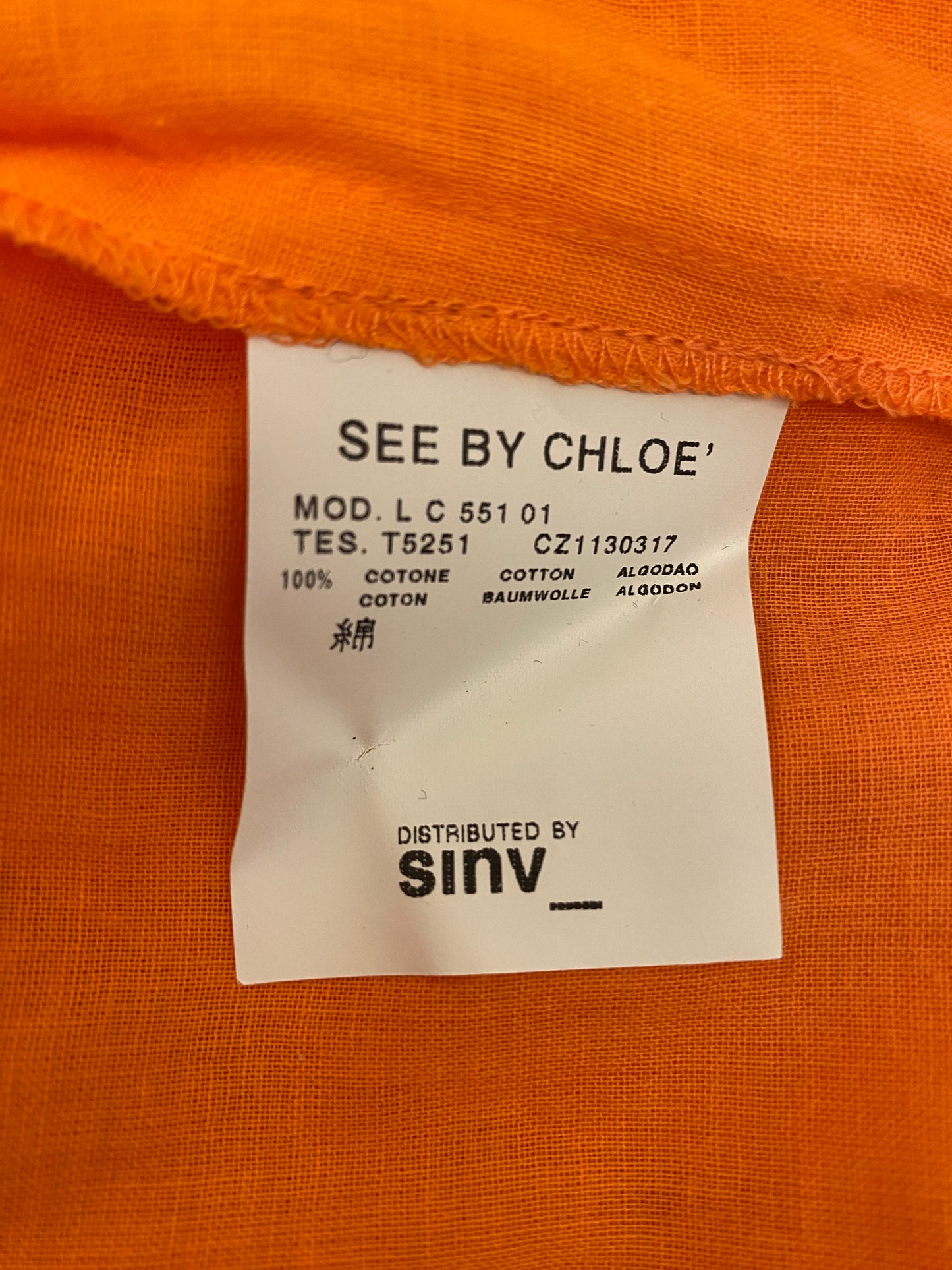 SEE BY CHLOÉ Cotton Ruffle Blouse Size IT 42