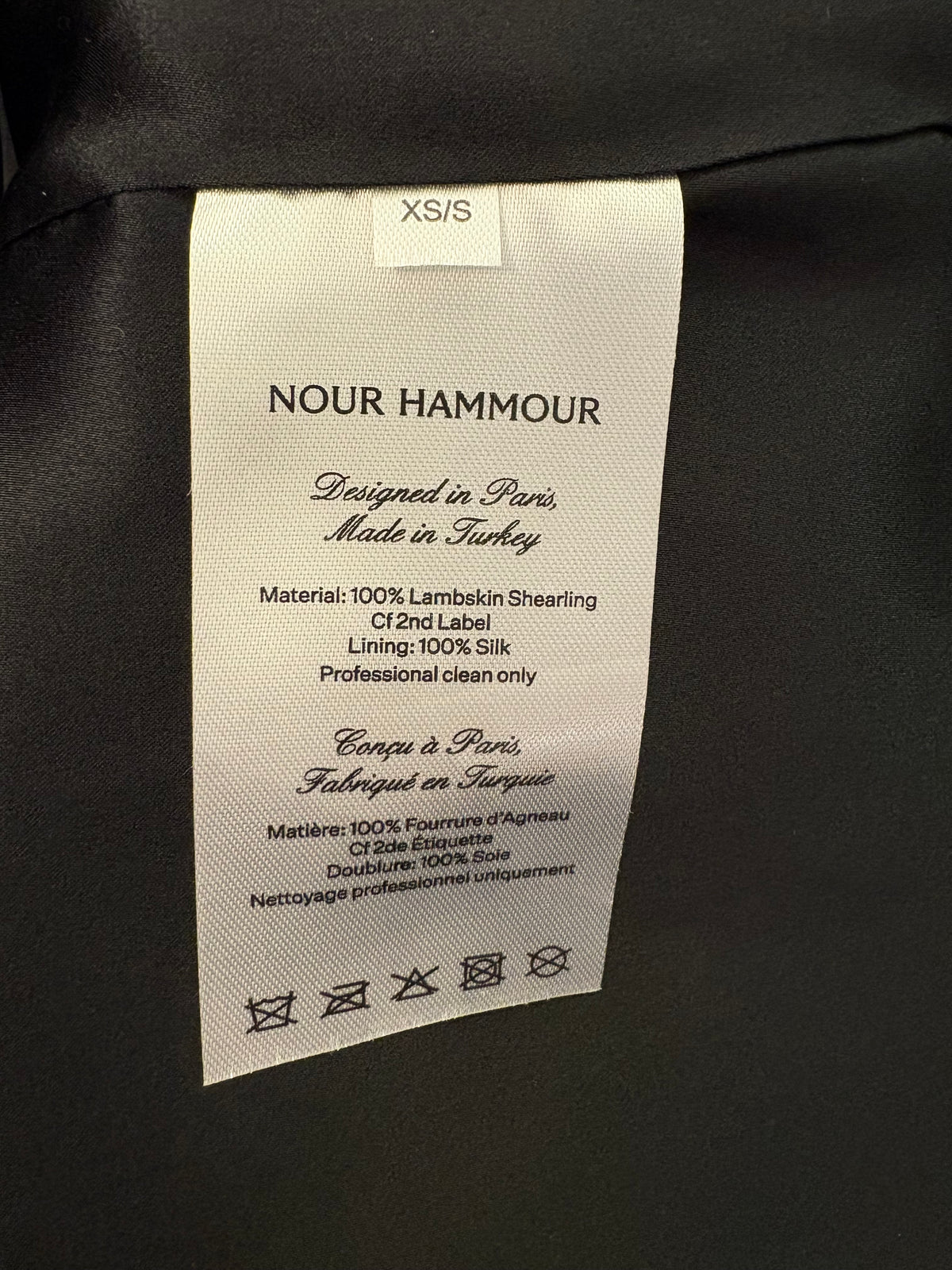 NOUR HAMMOUR Lodge Shearling Pullover - Noir Size XS/S