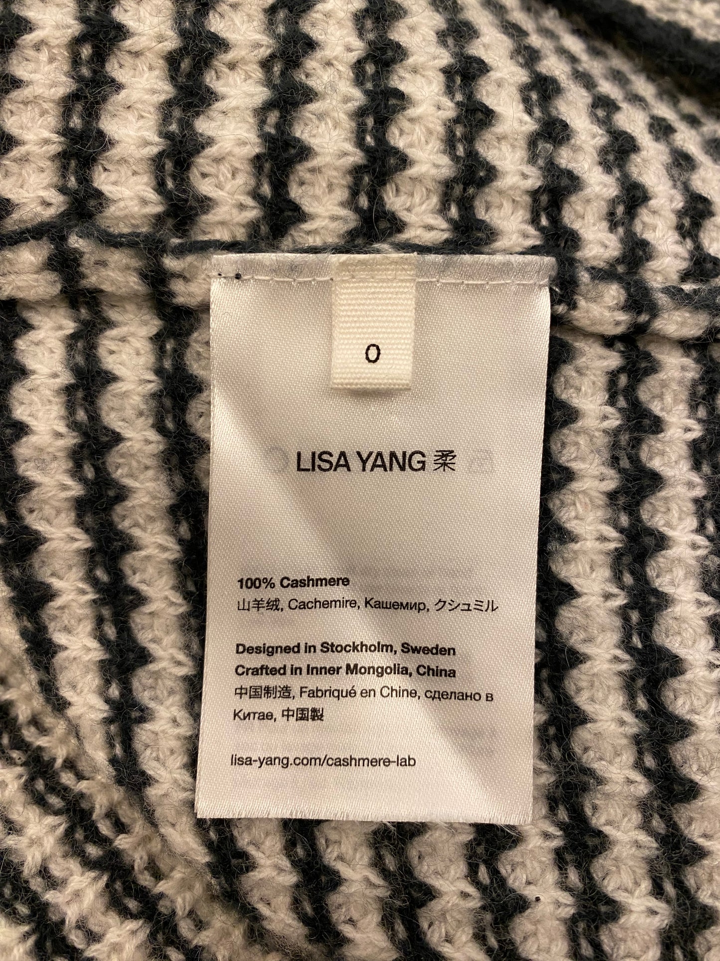 LISA YANG Cashmere Sweater Black/White Size 0/XS