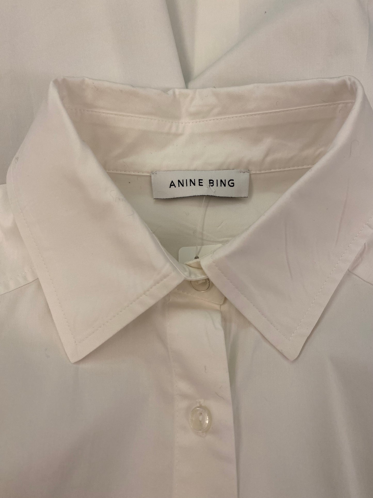 ANINE BING Aubrey Cotton Shirt Dress White Size XS