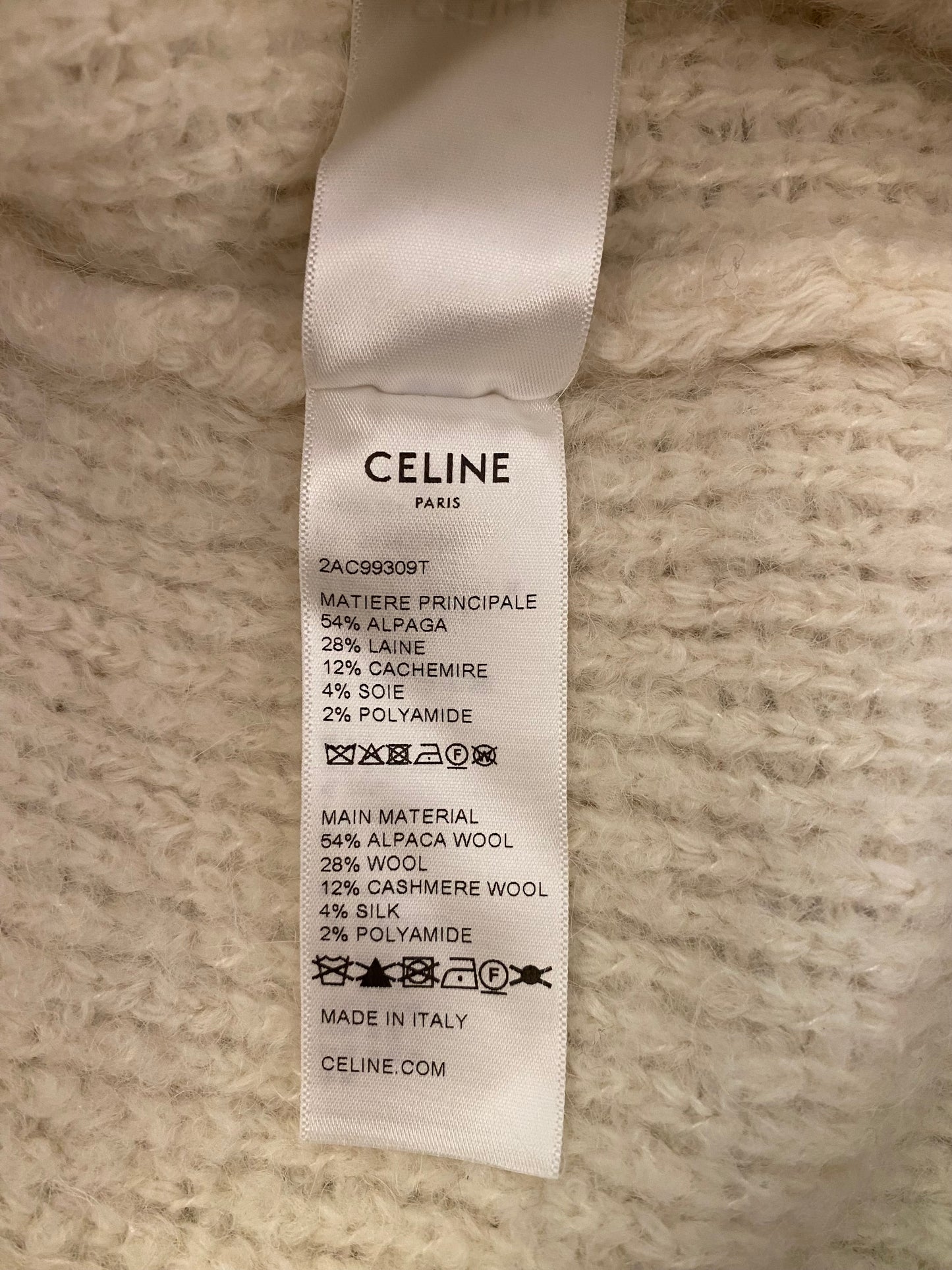 CELINE Boat Neck Triomphe Sweater Size S
