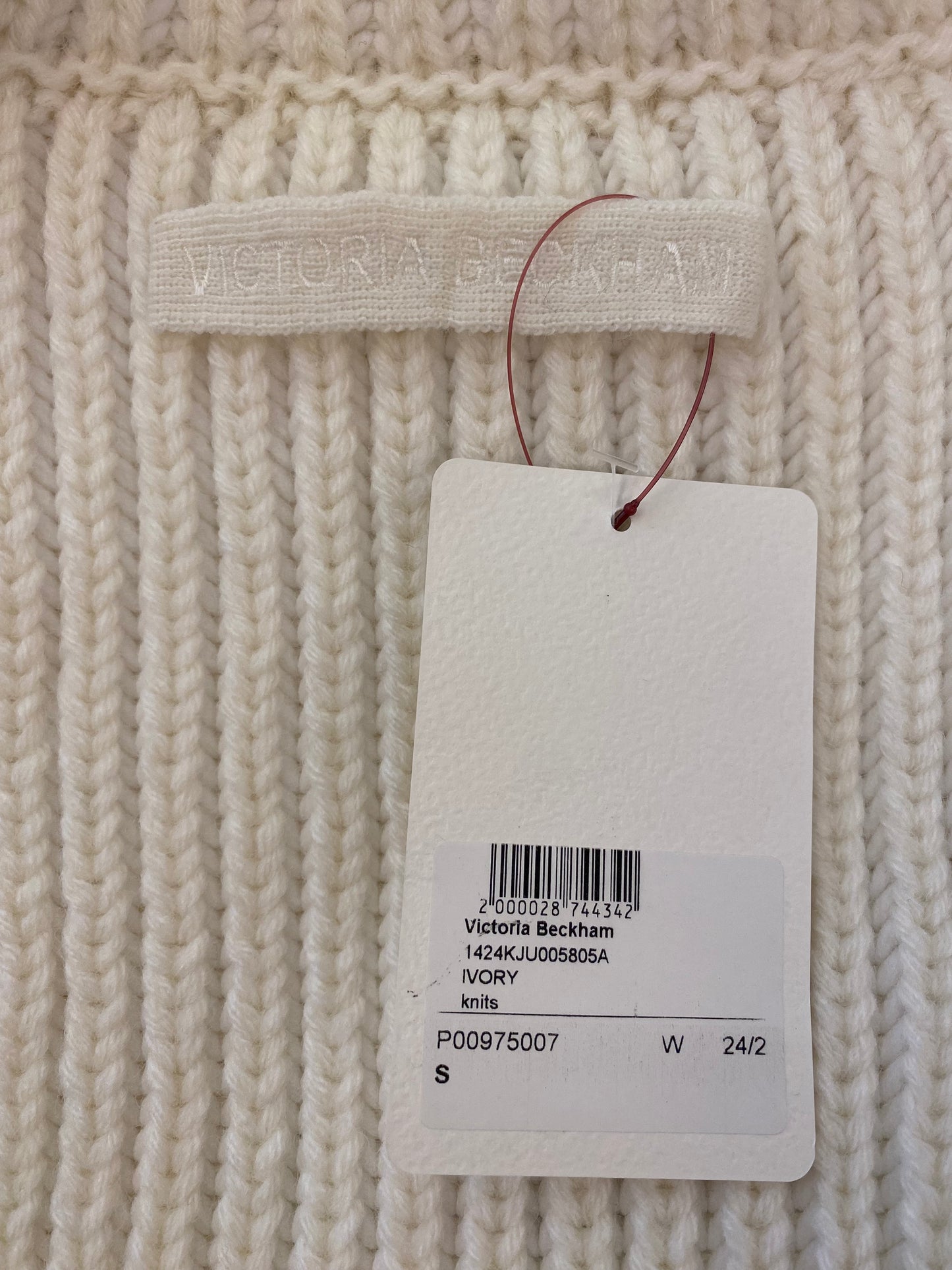 VICTORIA BECKHAM Ribbed-Knit Turtleneck Sweater Vest Size S