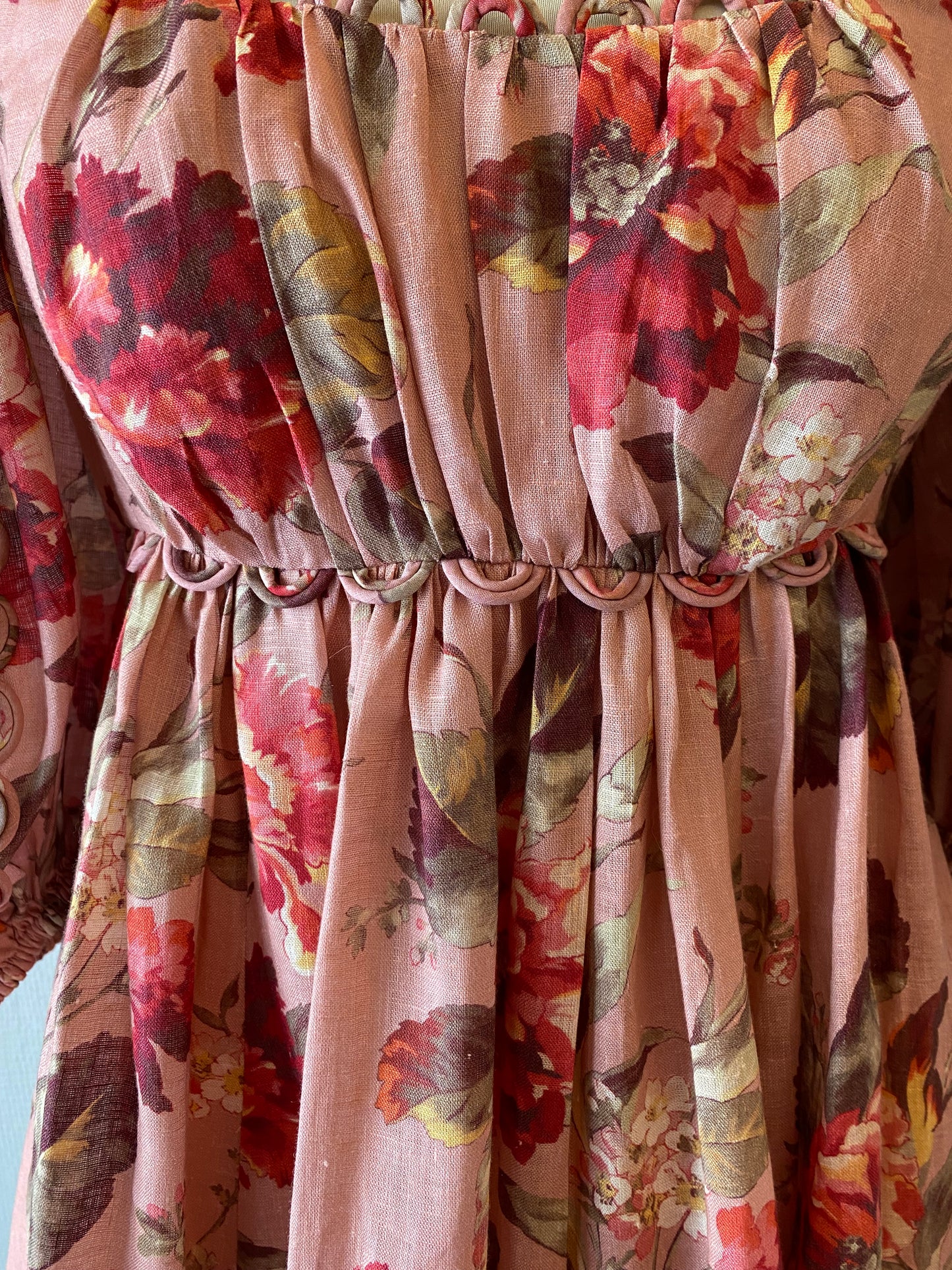 ZIMMERMANN Floral-Print Empire-Waist Dress Size 1/S