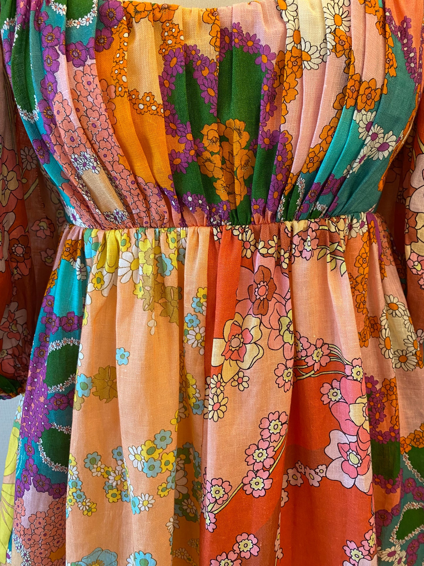 ZIMMERMANN Floral-Print Linen Mini Dress Size 1/36