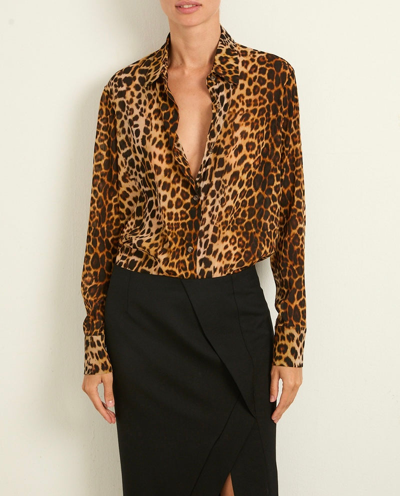 ALEX RIVIÈRE STUDIO Leopard-Print Shirt Size 36