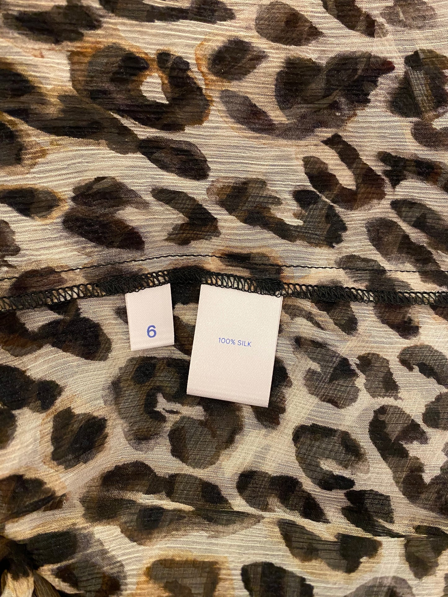 RAEY Leopard-Print Ruffle Silk Blouse Size S