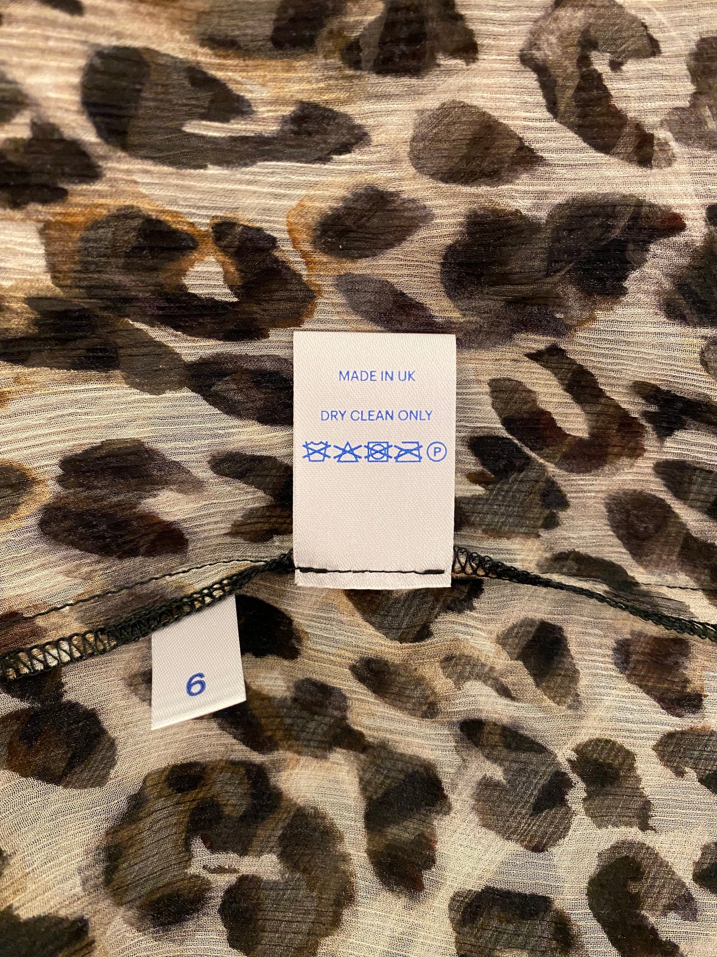 RAEY Leopard-Print Ruffle Silk Blouse Size S