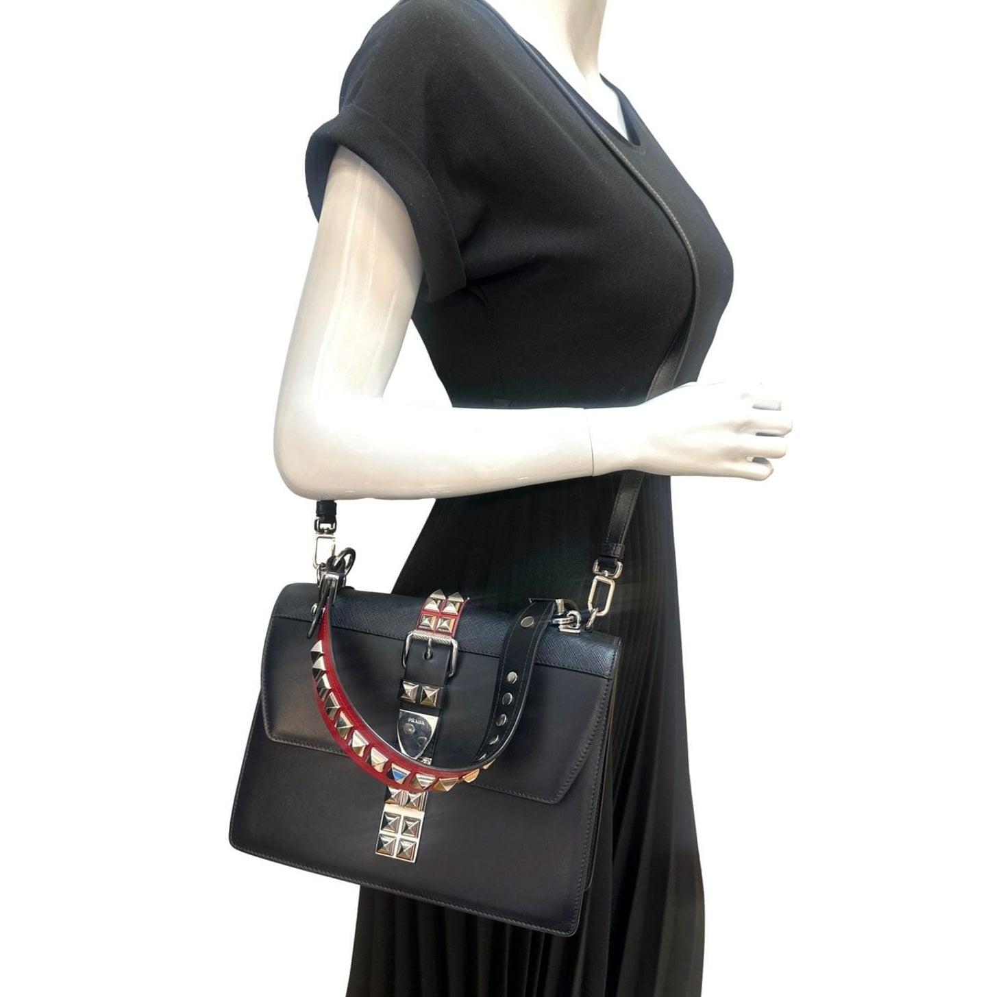 PRADA Elektra Leather Shoulder Bag