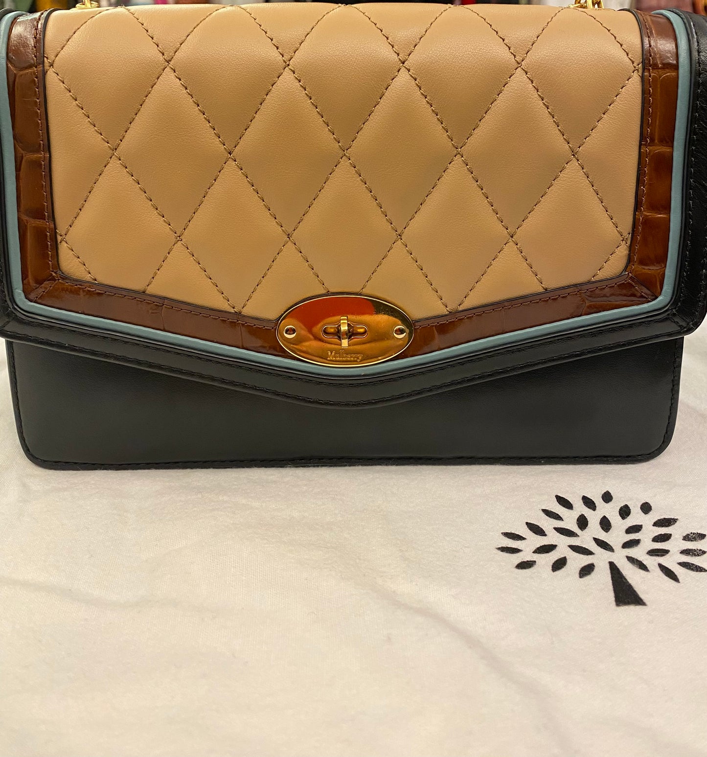 MULBERRY Silky Calf & Croc Print Darley Bag