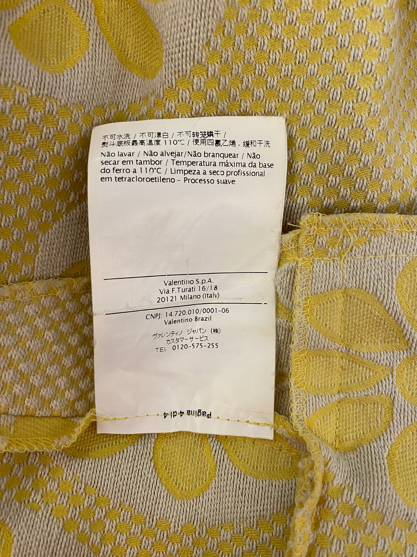RED VALENTINO Cotton Yellow Dress Size It 44