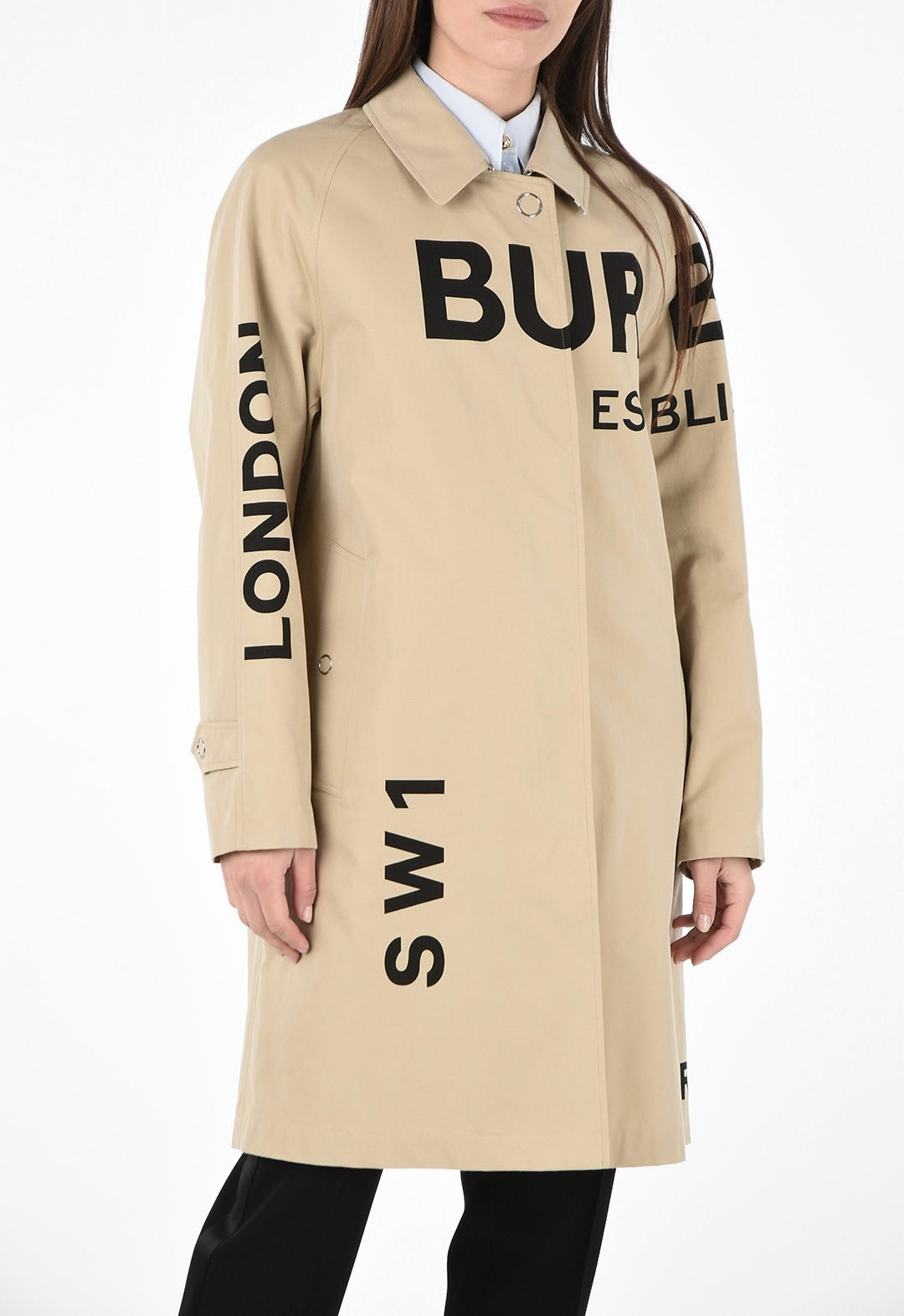 BURRBERY Monogram Cotton Gabardine Coat Size UK 6