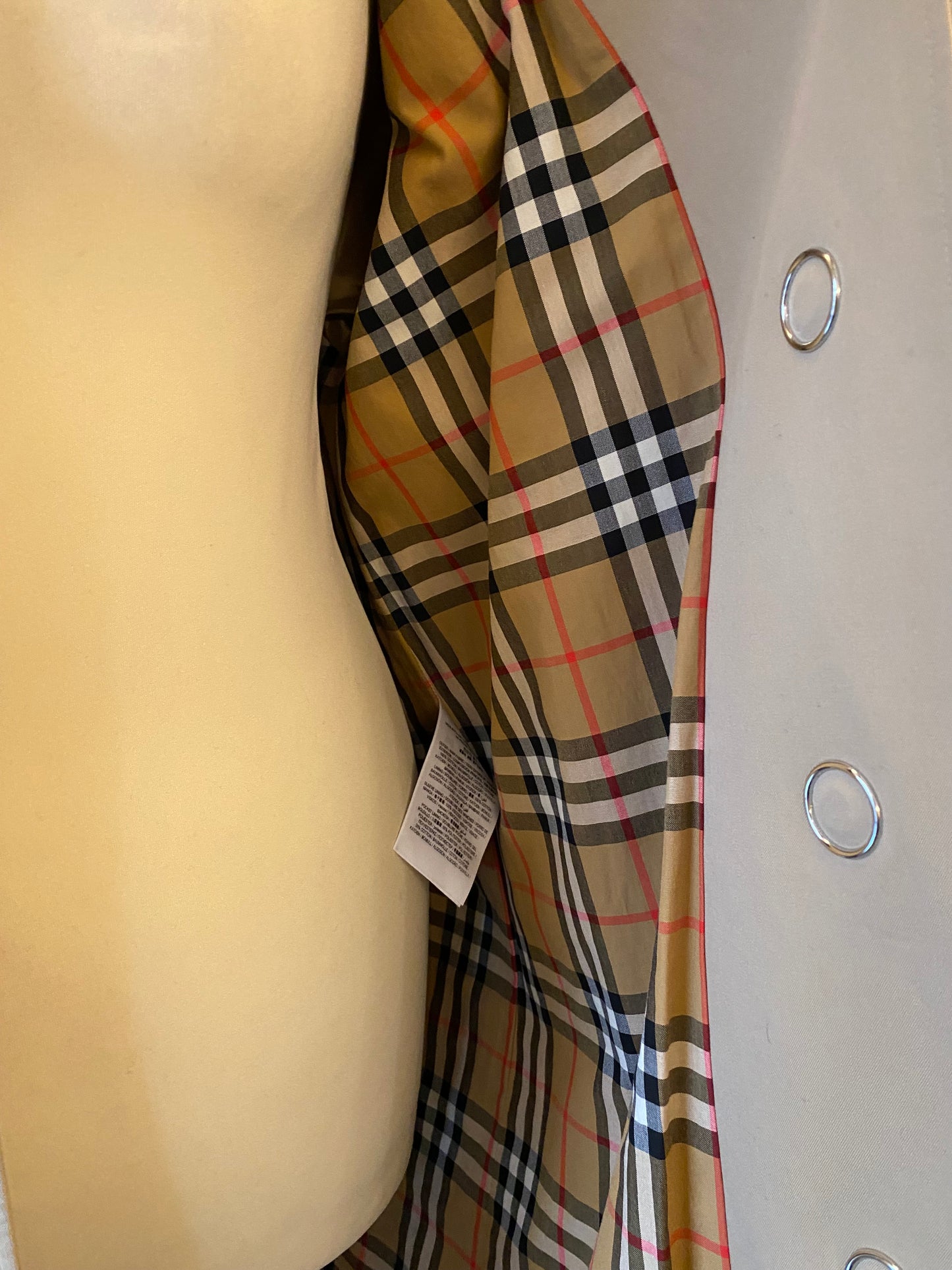 BURRBERY Monogram Cotton Gabardine Coat Size UK 6