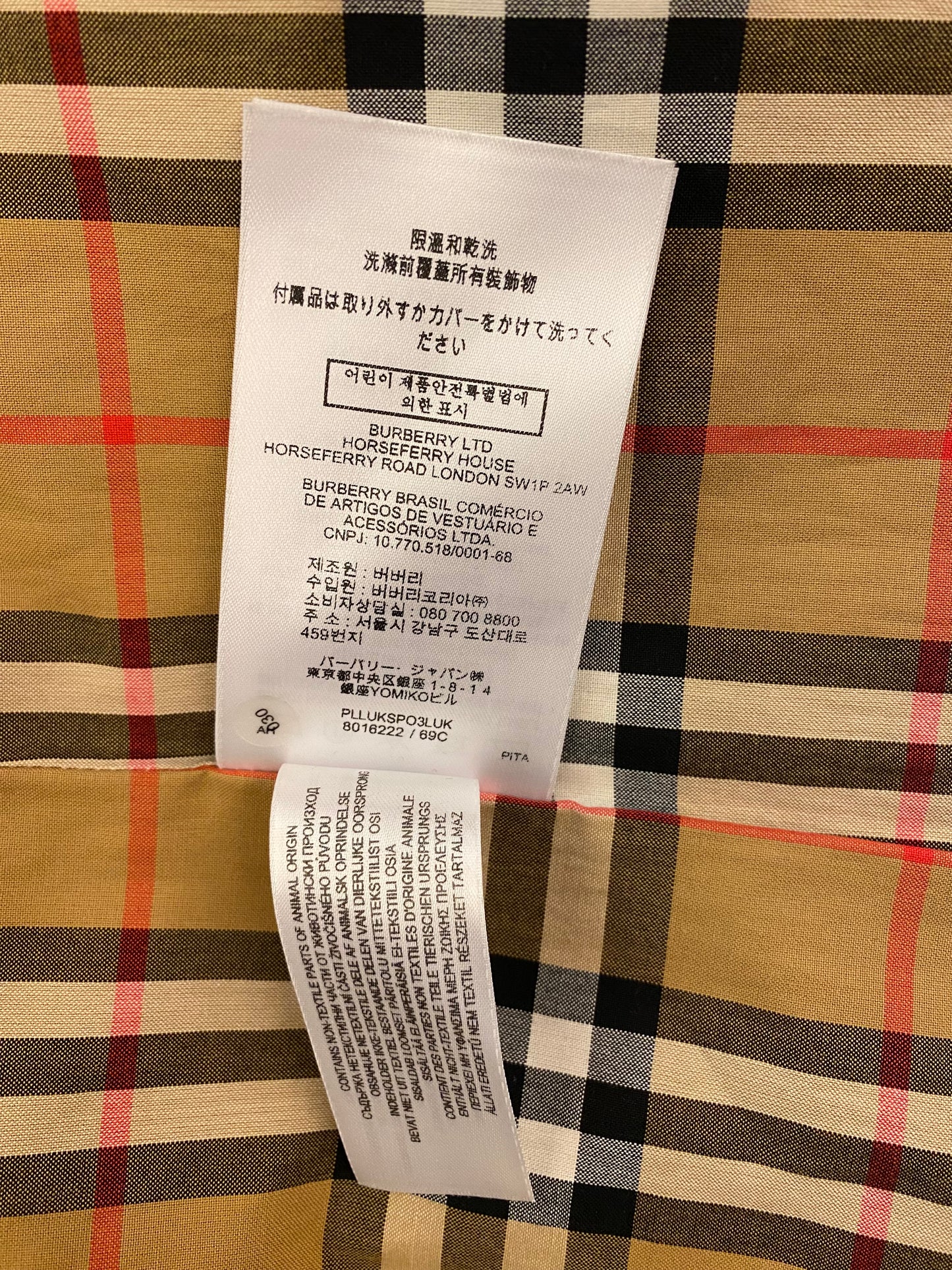 BURRBERY Monogram Cotton Gabardine Coat Size UK 6