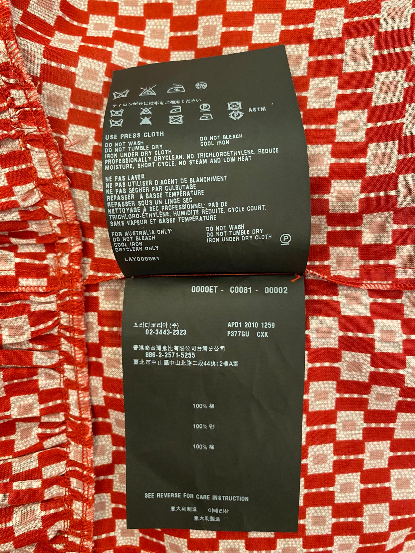 PRADA Cotton Dress Size It 38 Eu 34/36