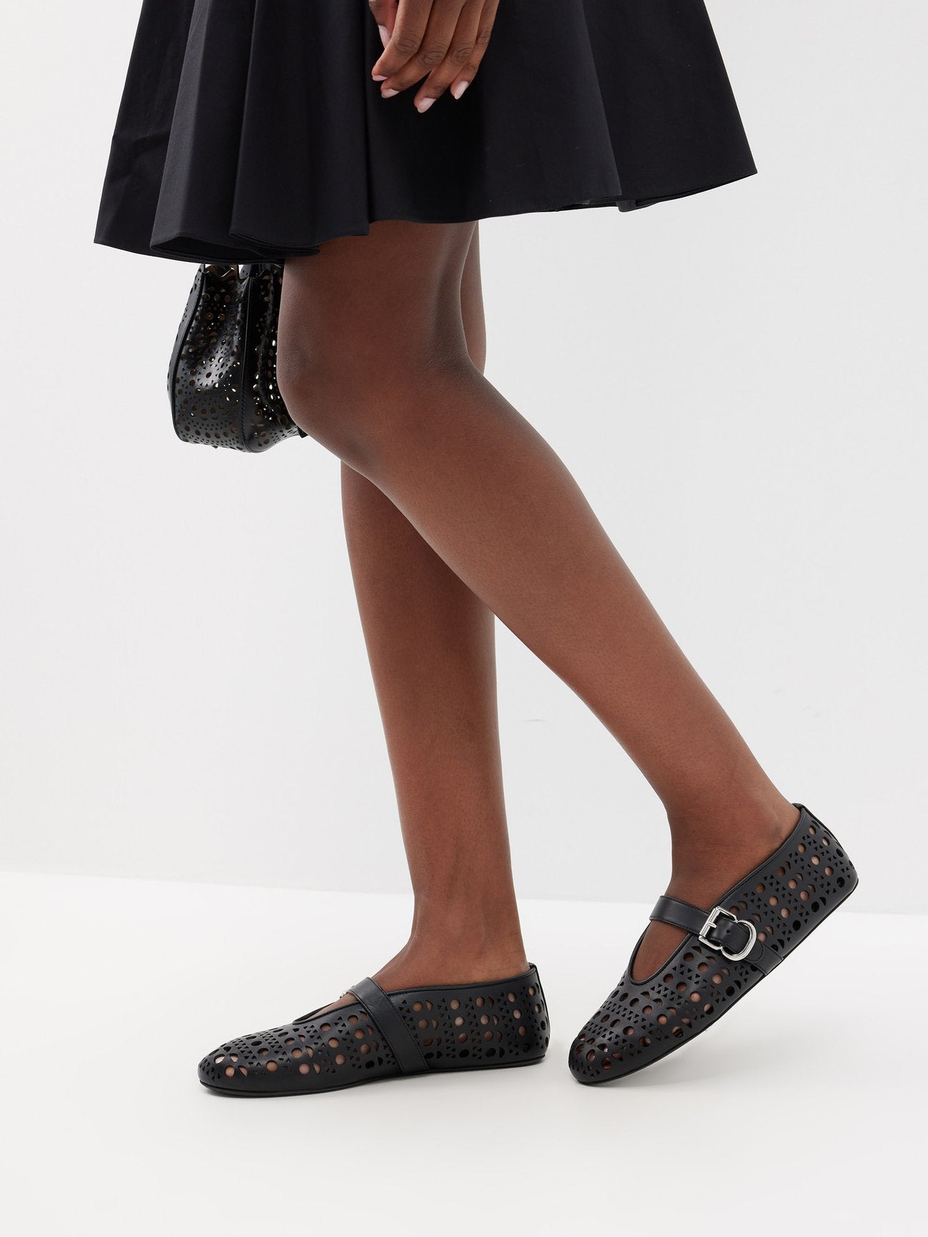 ALAÏA Vienne Cutout Mary Jane Ballerina Flats Size 39,5