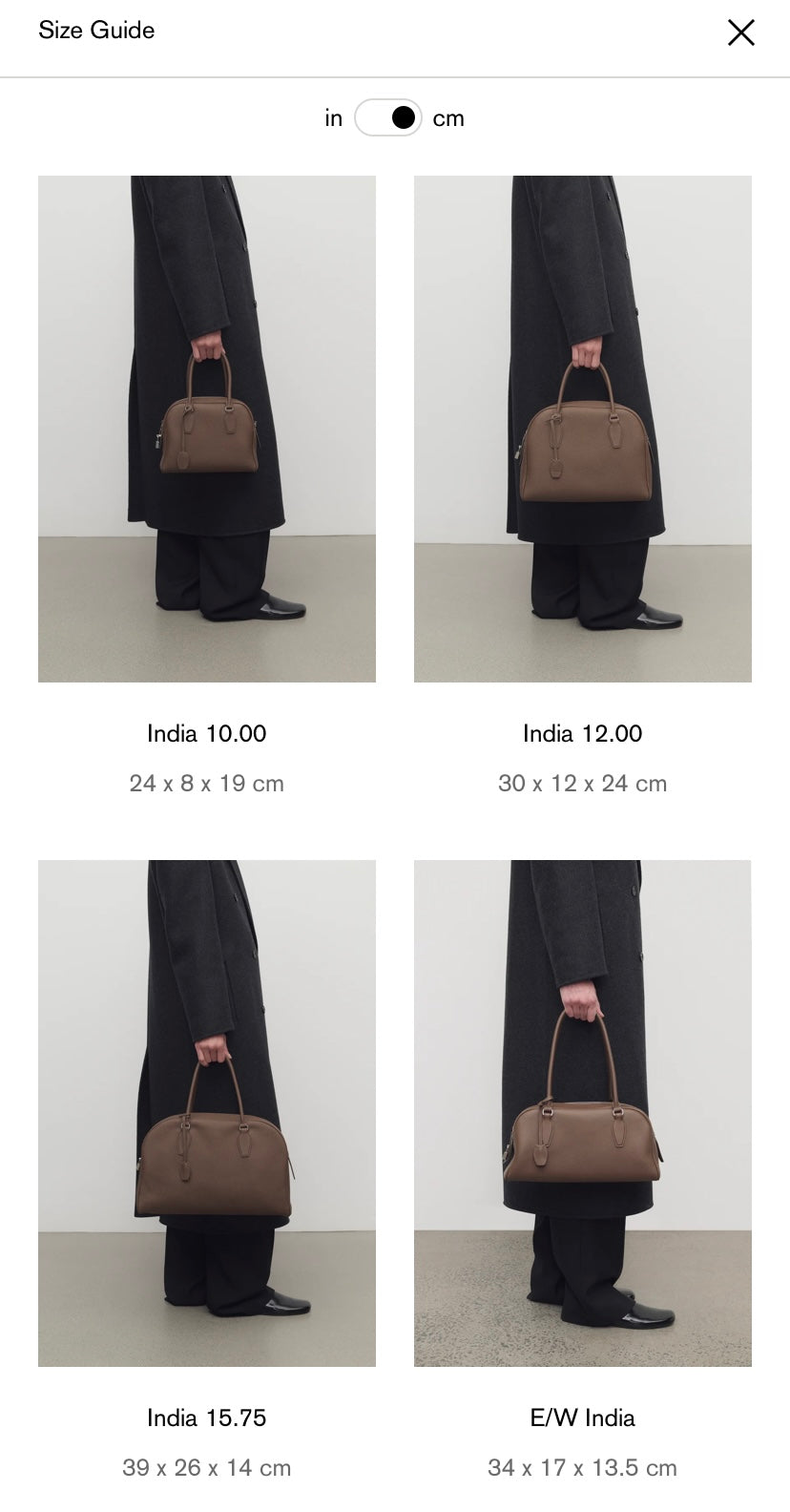 THE ROW India 12.00 Dark Brown Leather Bag