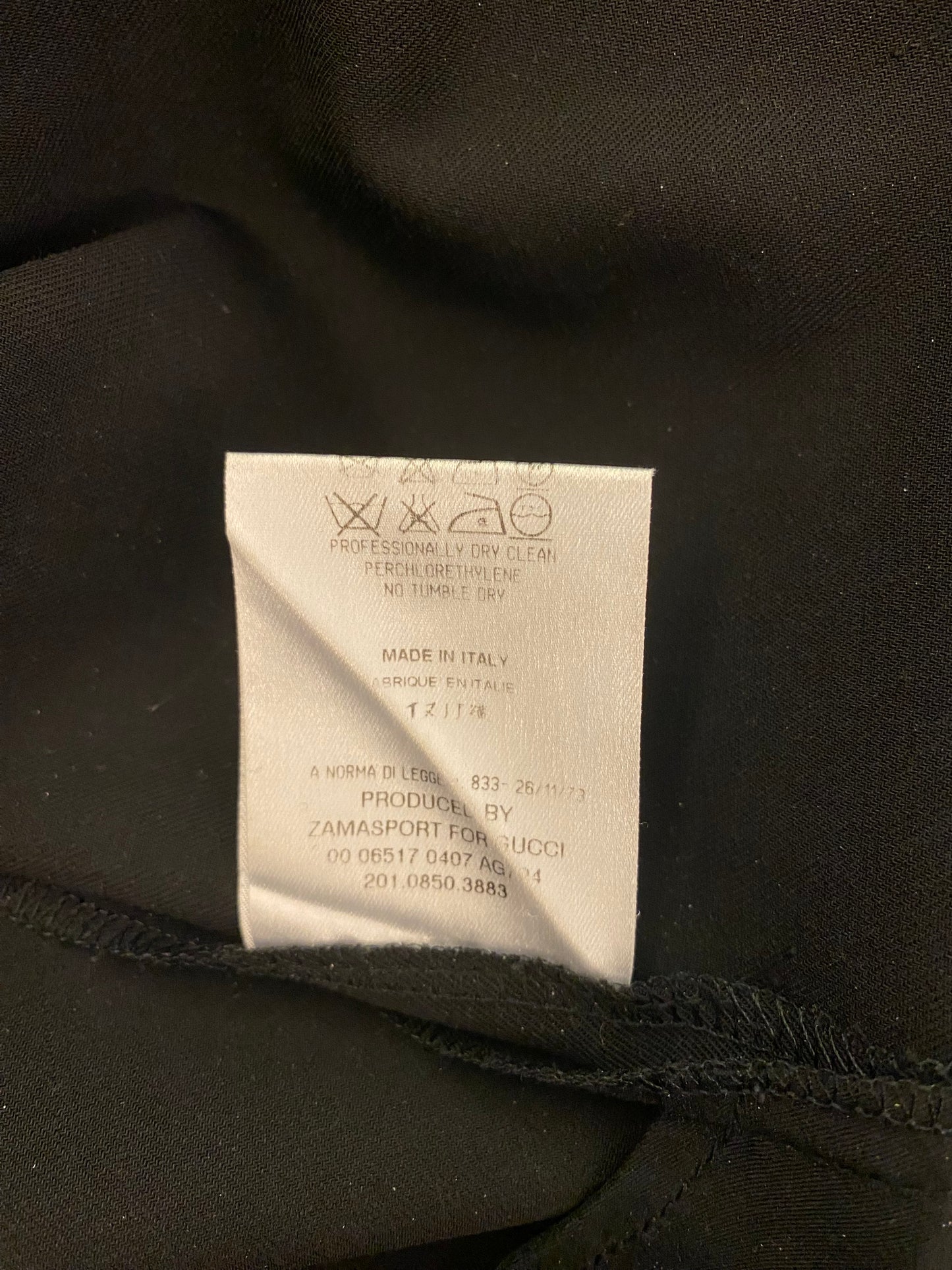 GUCCI Wool Black Pants Size It 44
