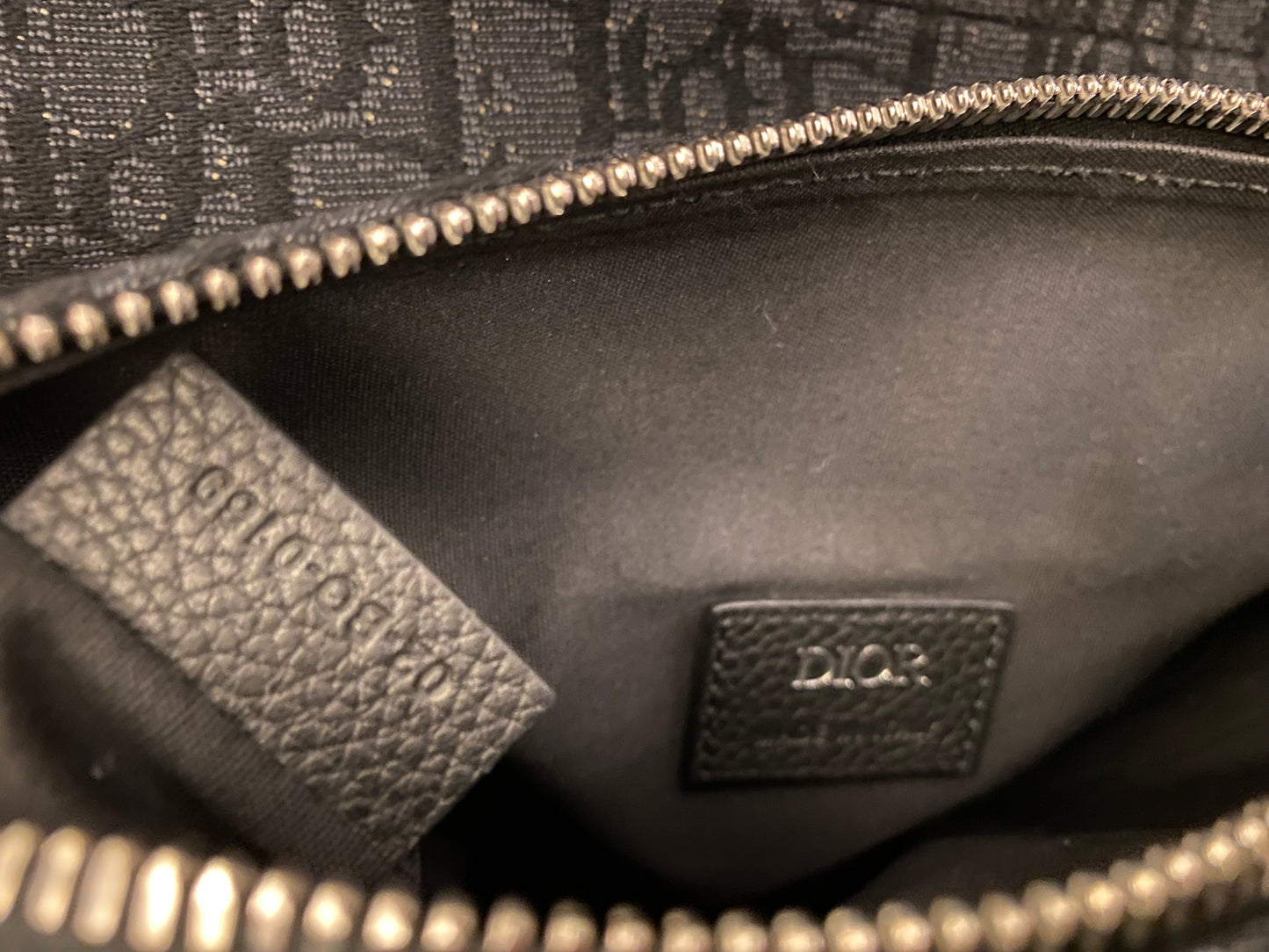 CHRISTIAN DIOR Black Oblique Jacquard Saddle Bag