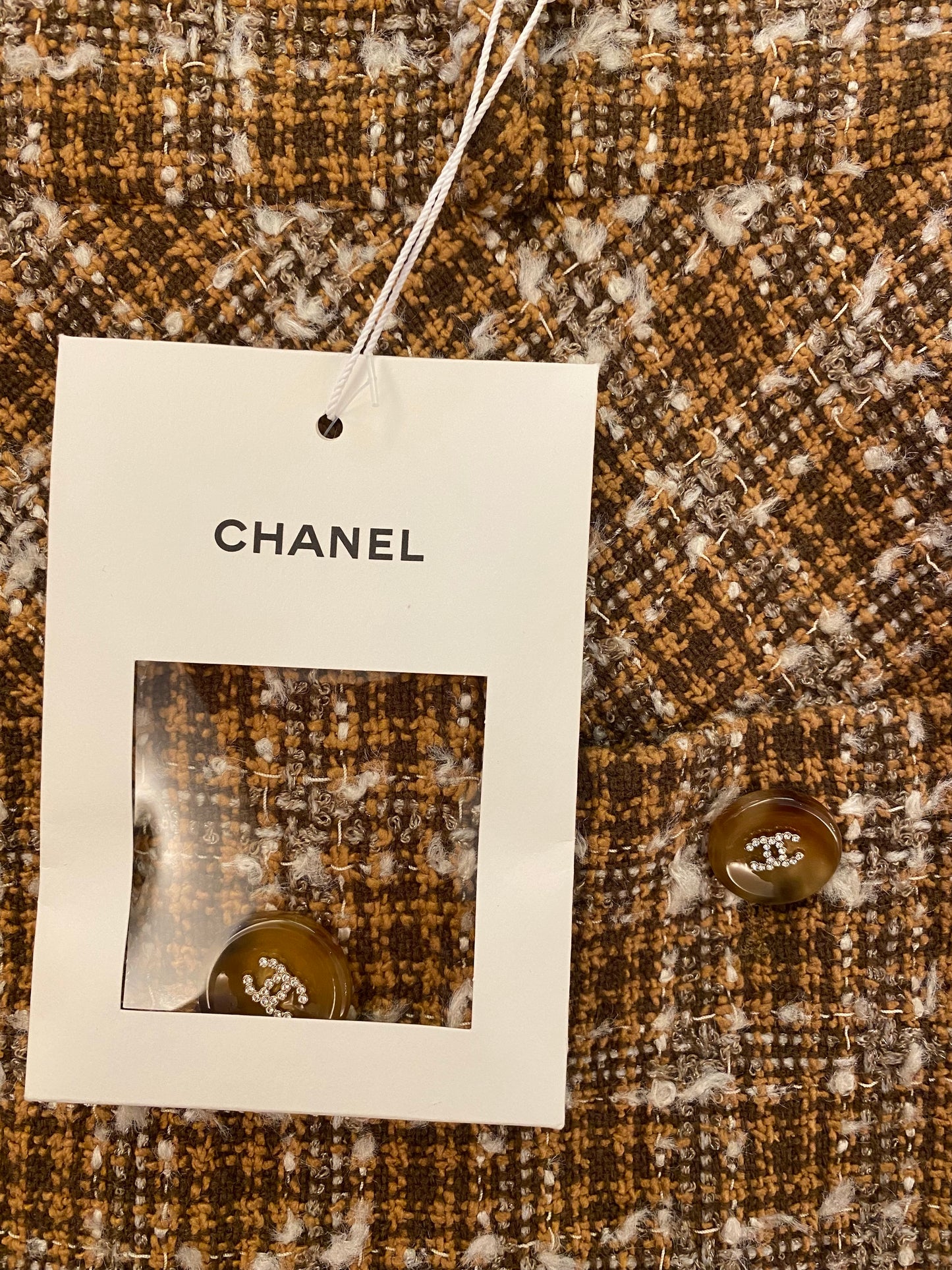 CHANEL Tweed Beige Skirt Size Fr 38