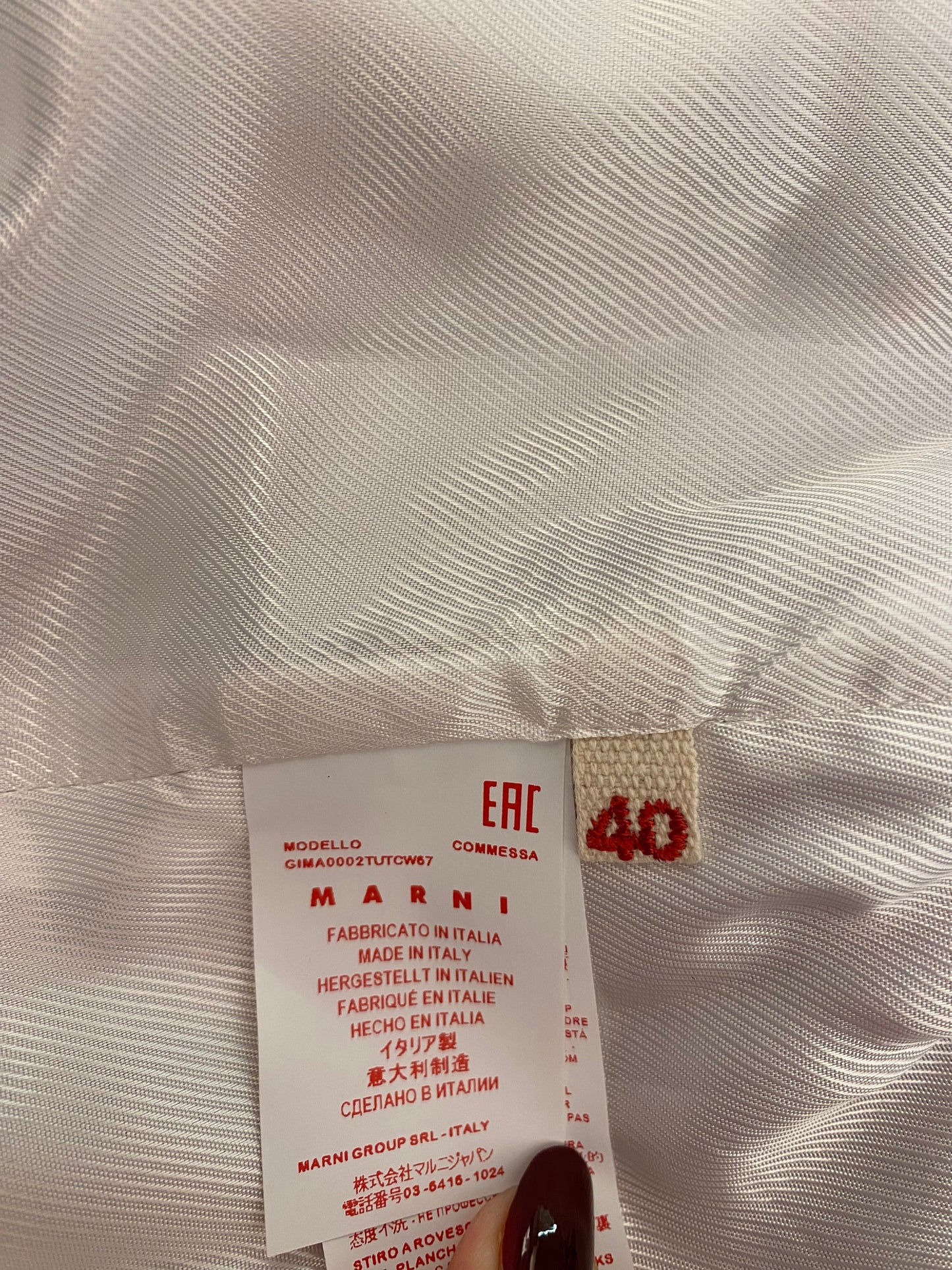 MARNI Plaid Tweed Red Jacket Size It 40