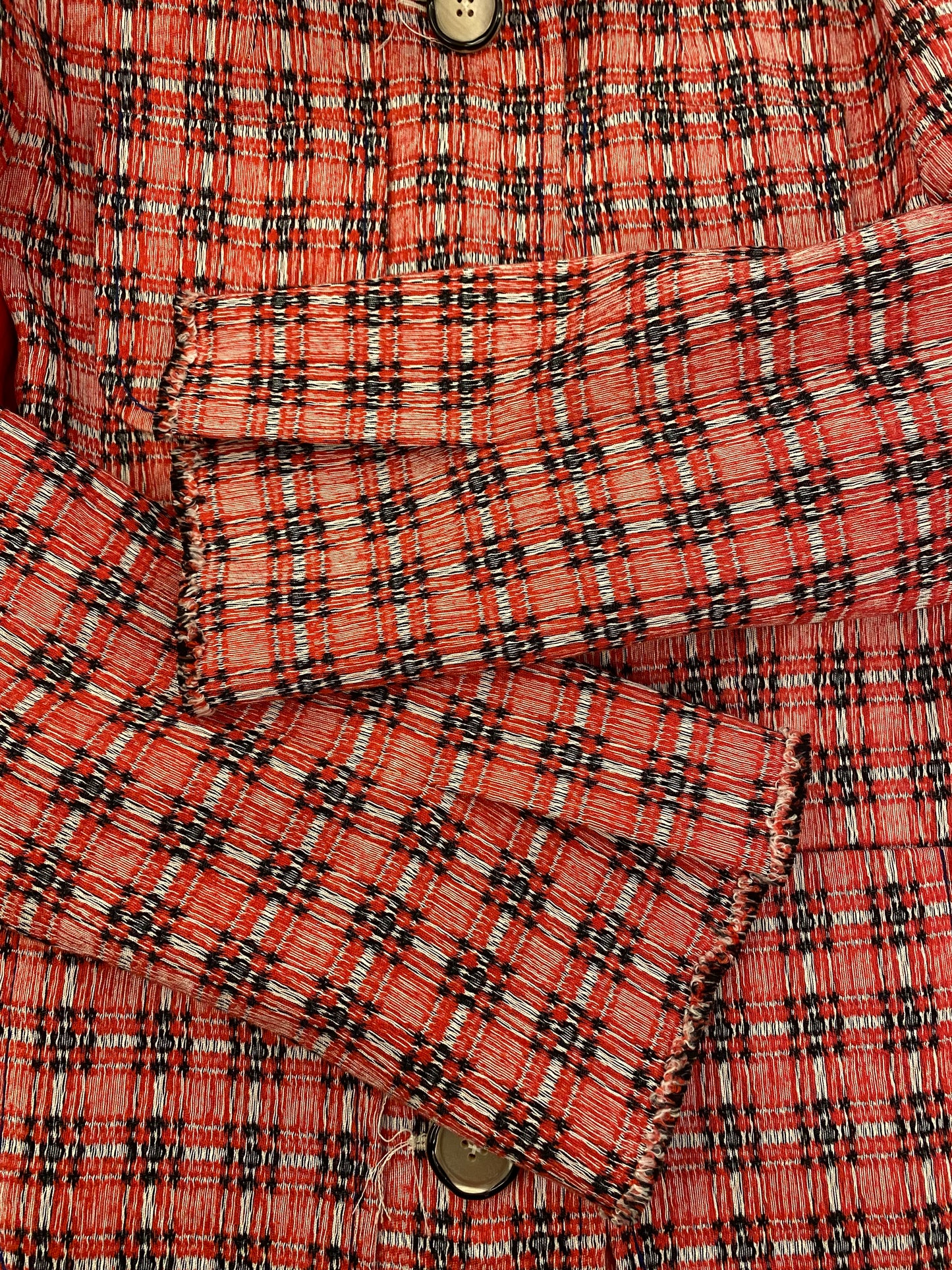 MARNI Plaid Tweed Red Jacket Size It 40