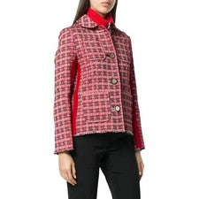 MARNI Plaid Tweed Red Jacket Size It 40